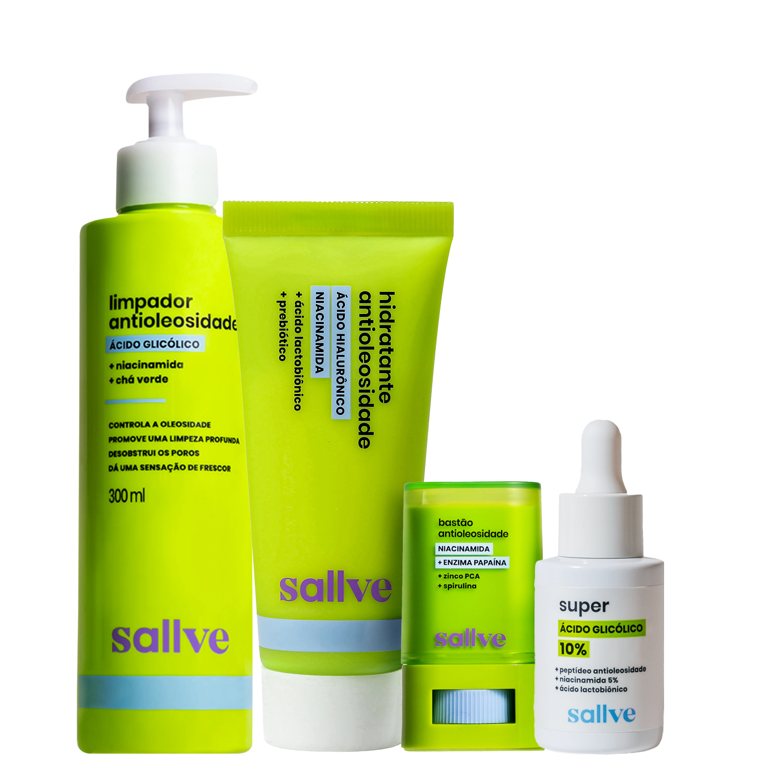 Kit Sallve Rotina Completa Antioleosidade (4 Produtos)