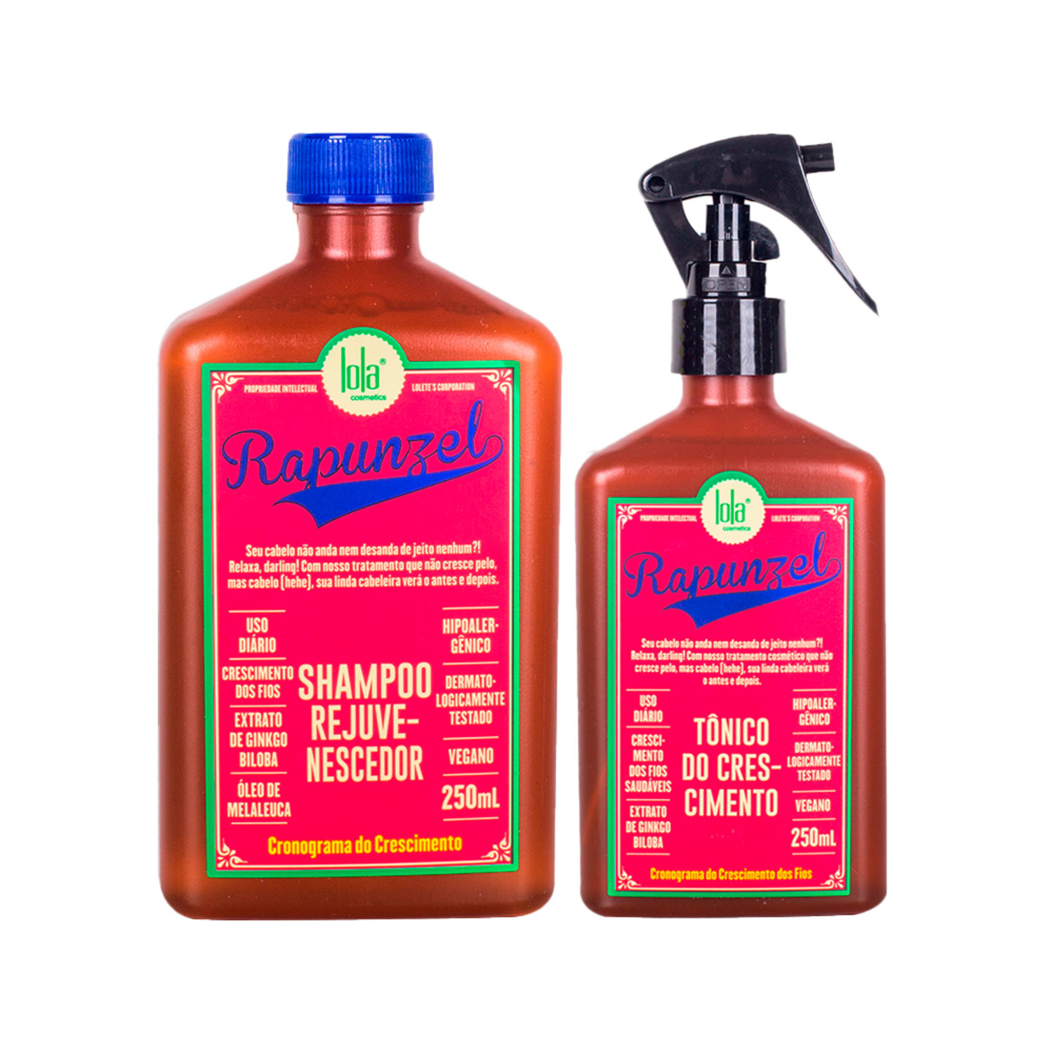 Kit Lola Cosmetics Crescimento Rapunzel - Shampoo e Tªnico Capilar De Crescimento
