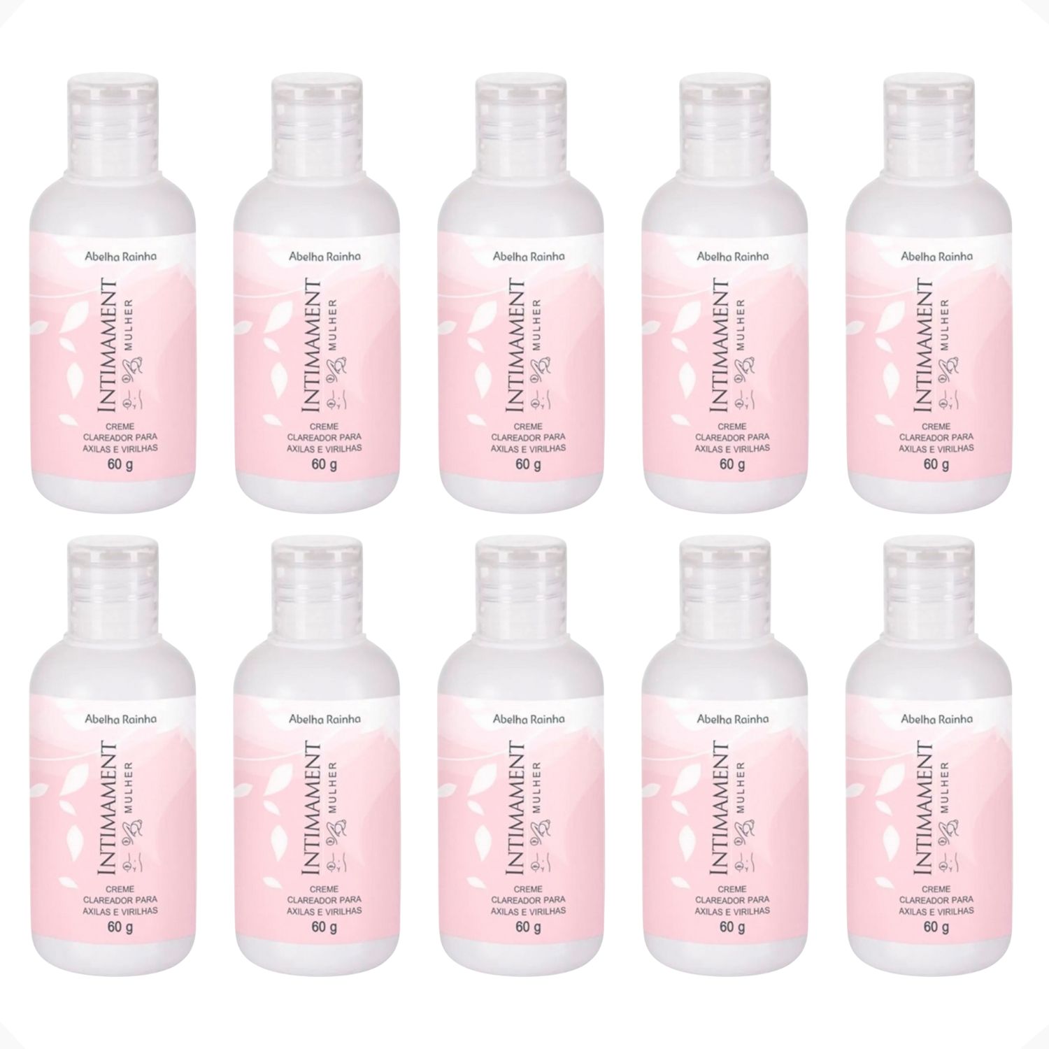 Kit 10 Creme Clareador de Axilas e Virilhas Intimament Abelha Rainha 60g Para Pele Escurecida