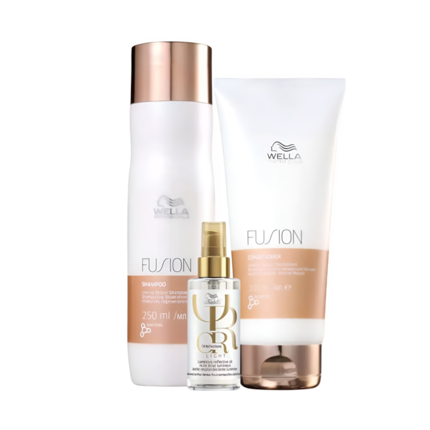 Wella Fusion Kit Sha 250ml+ Cond 200ml+ Oil Refl Light 100ml