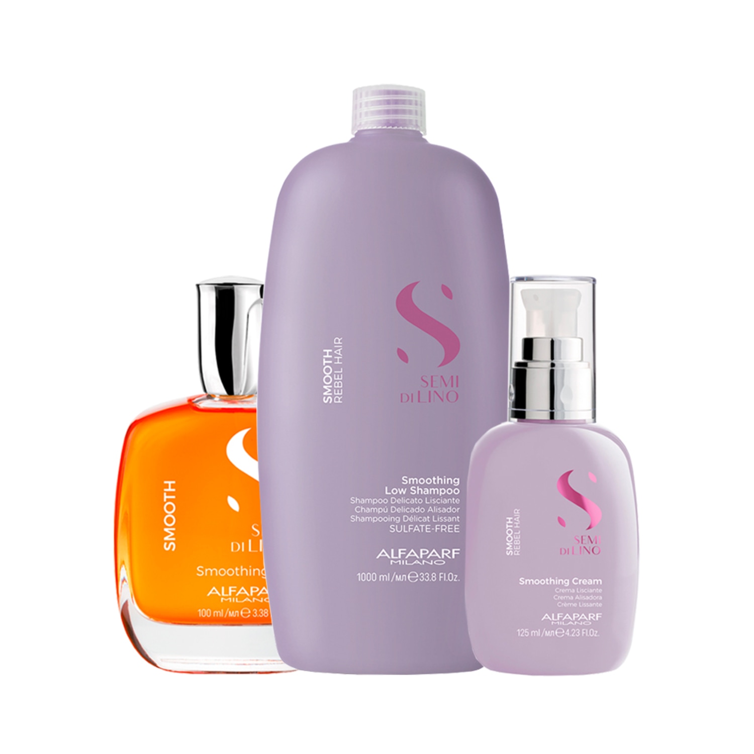 Kit Alfaparf Milano Professional Semi Di Lino Smooth Smoothing - Sshampoo e Creme e Óleo