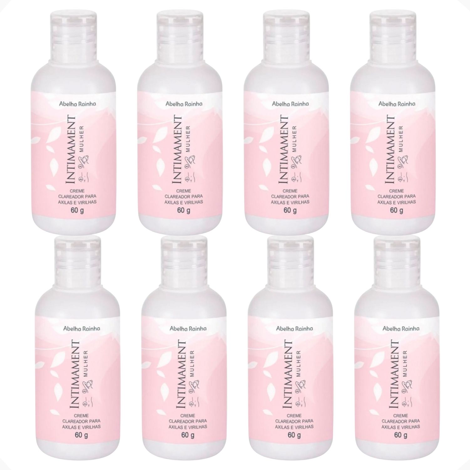 Kit 8 Creme Clareador de Axilas e Virilhas Intimament Abelha Rainha 60g Para Pele Escurecida