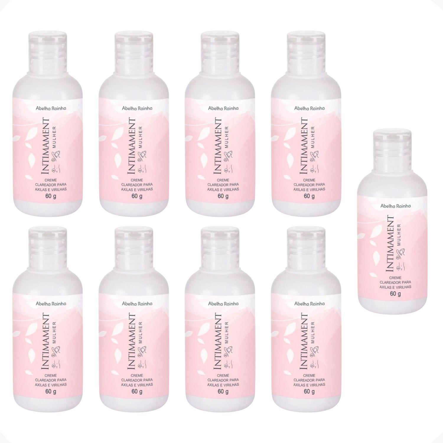 Kit 9 Creme Clareador de Axilas e Virilhas Intimament Abelha Rainha 60g Para Pele Escurecida