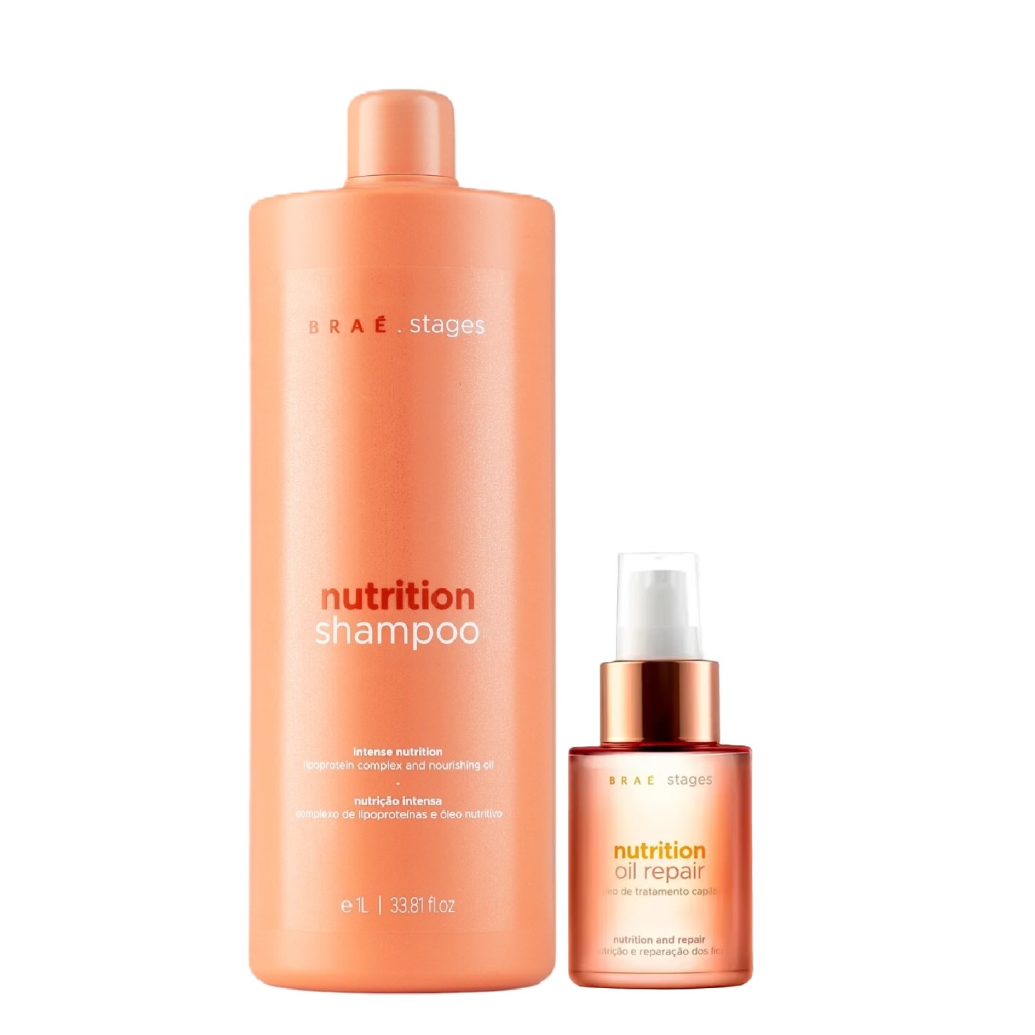 Kit Braé Stages Nutrition - Shampoo 1L + Oil Repair 60ml