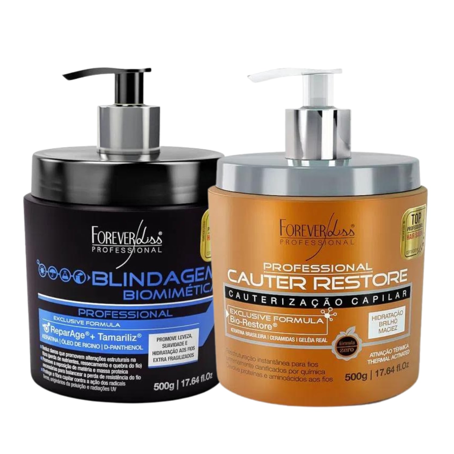 Kit Máscara Forever Liss Cauter Restore Blindagem Biometica