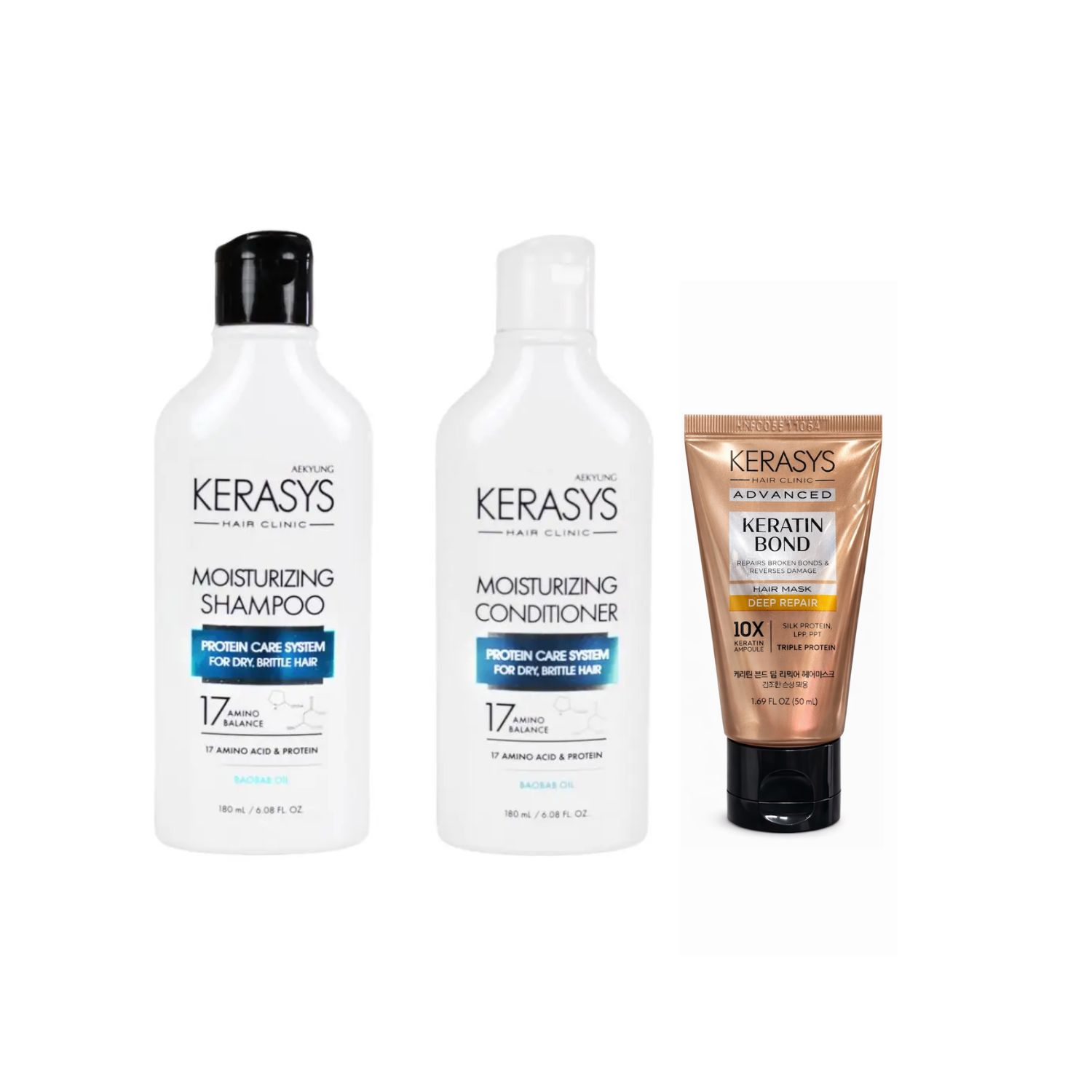 Kerasys Kit (Duo Moisturizing 180ml + Máscara Deep Repair 50ml)
