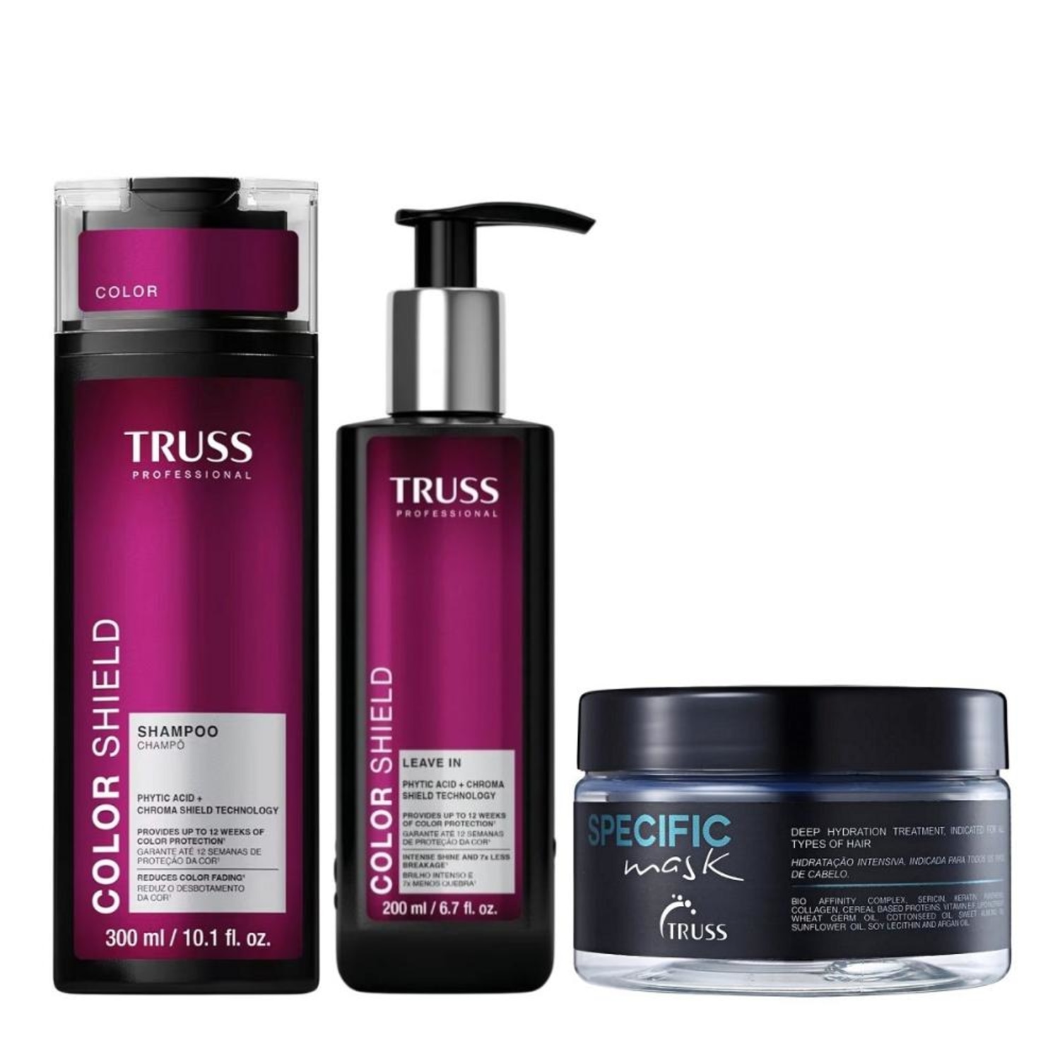 Kit Truss Color Shield - Shampoo 300ml & Leave-In 200ml + Specific Mask 180g