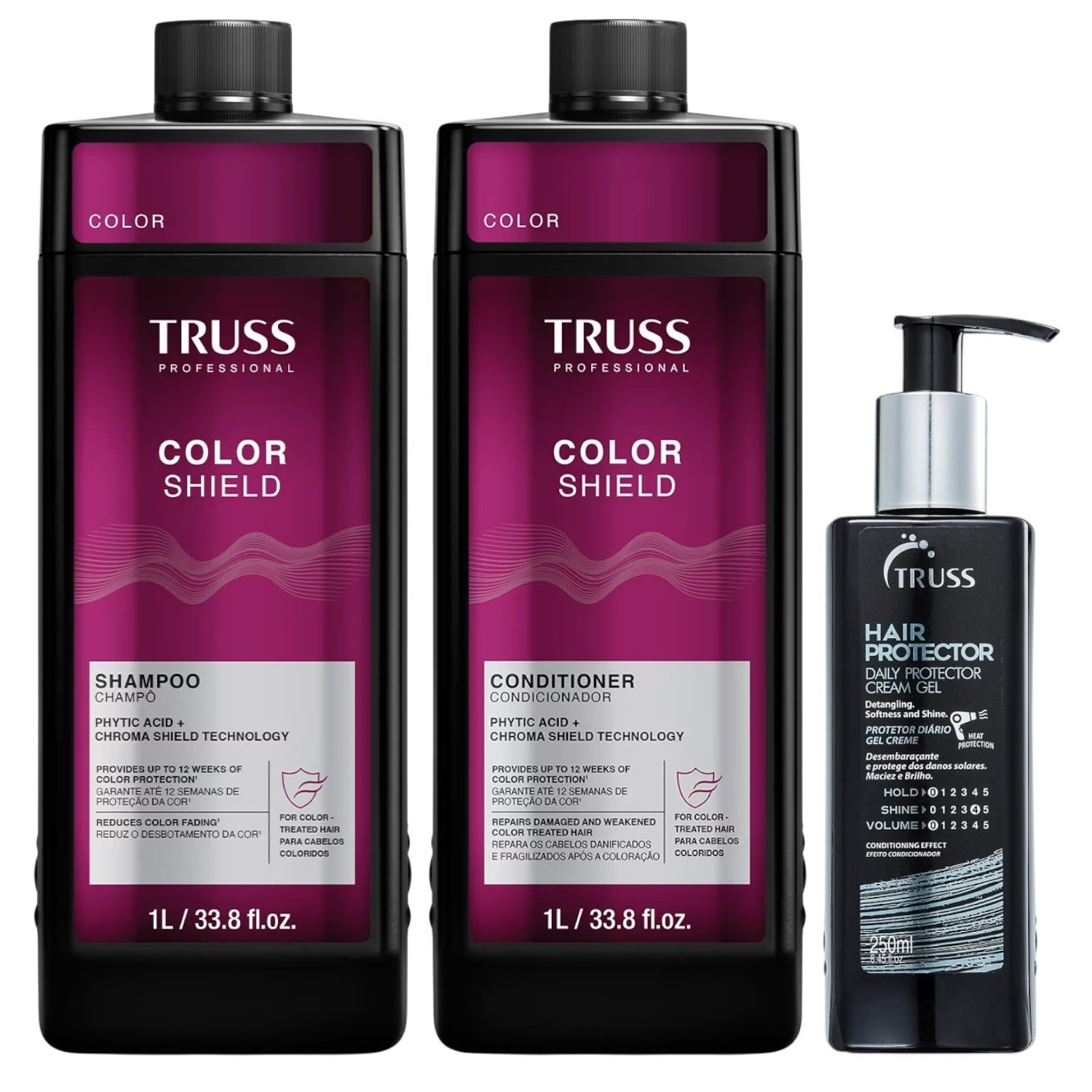 Kit Truss Color Shield - Shampoo & Condicionador 1 Litro + Hair Protector 250ml