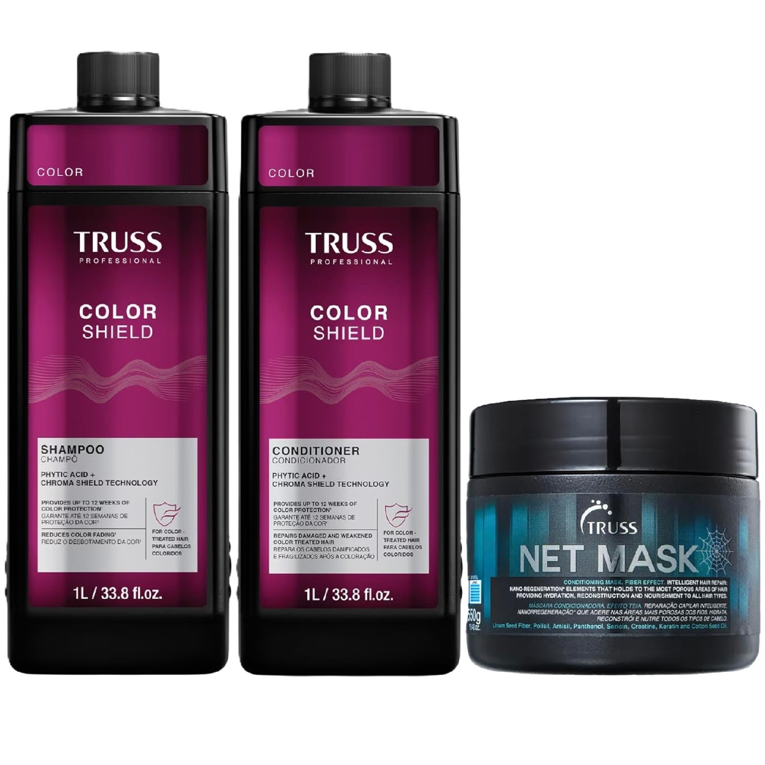 Kit Truss Color Shield - Shampoo & Condicionador 1 Litro + Net Mask 550ml