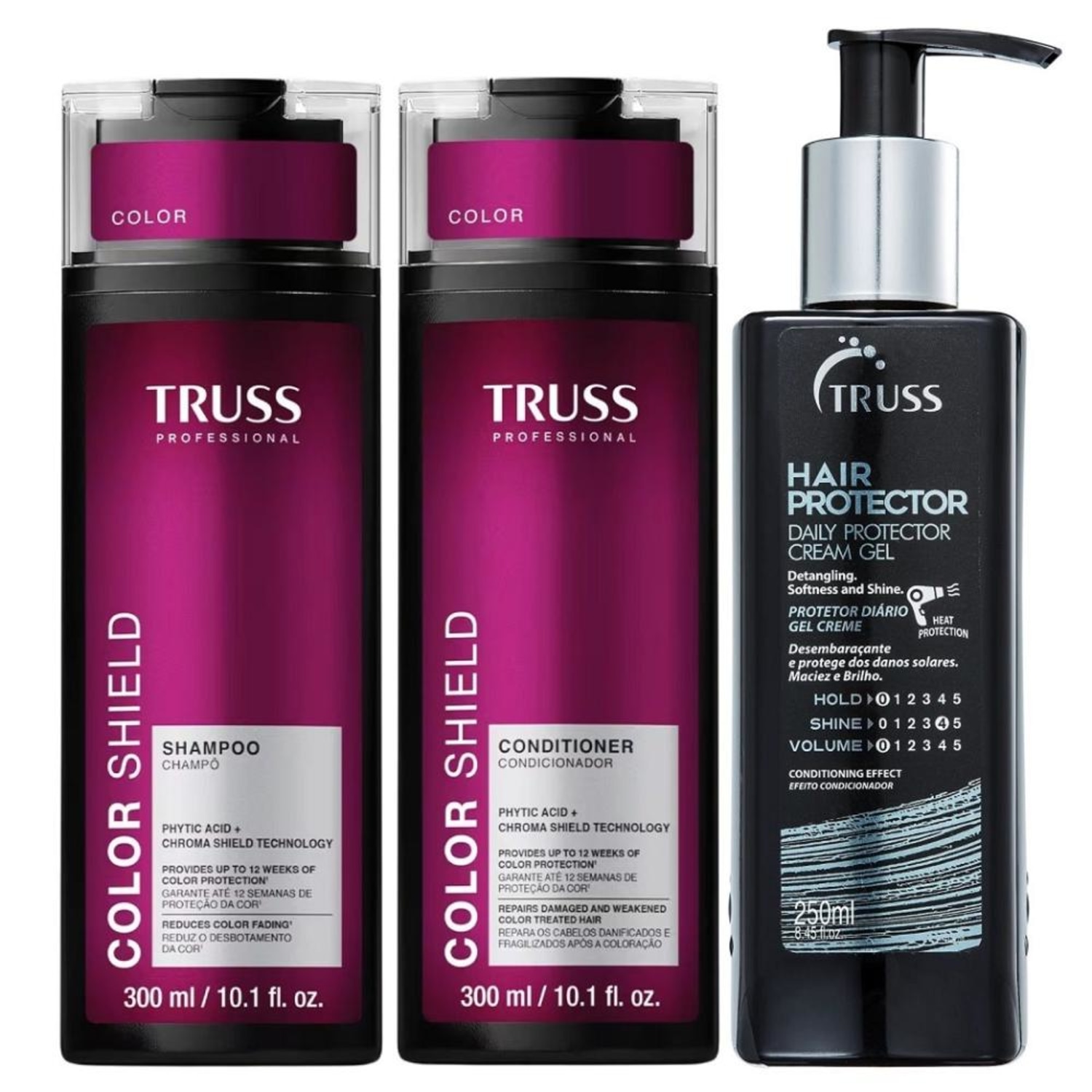 Kit Truss Color Shield - Shampoo & Condicionador 300ml + Hair Protector 250ml