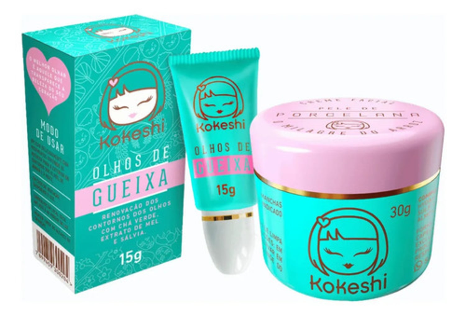 Kit Renovadores Faciais Pele De Porcelana E Olhos De Gueixa