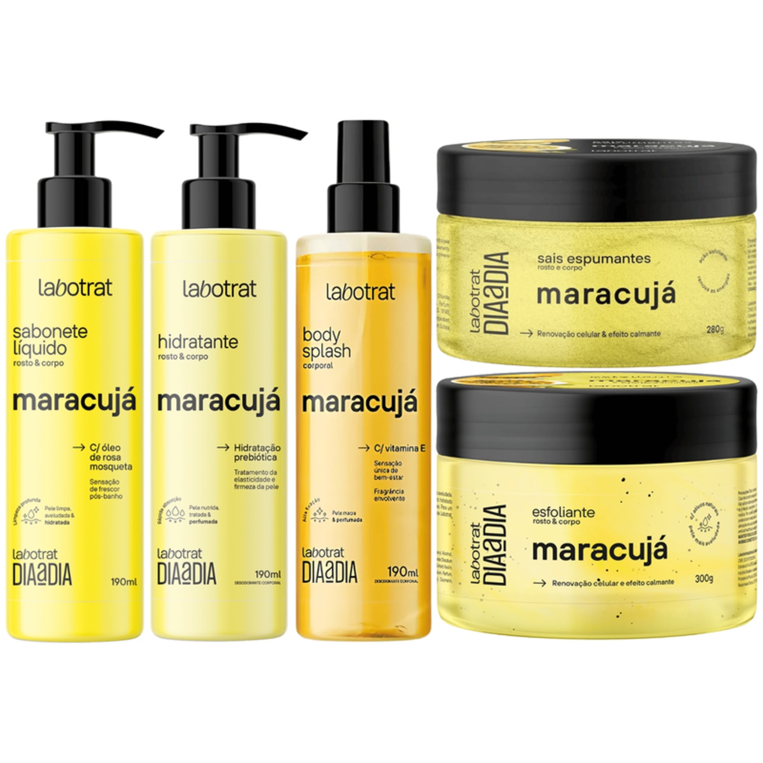 Kit Banho Premium Labotrat Maracuja Completo 5 Produtos Corpo E Rosto Esfoliante Cheiro De Fruta