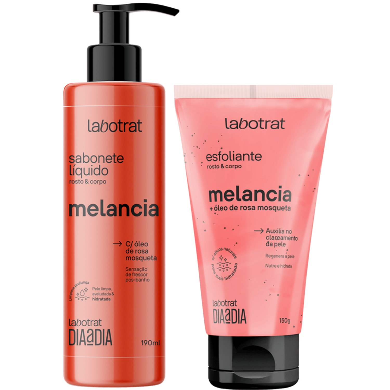 Kit Sabonete Liquido + Esfoliante Corpo E Rosto Labotrat Dia A Dia Cheiro De Fruta Melancia 150g