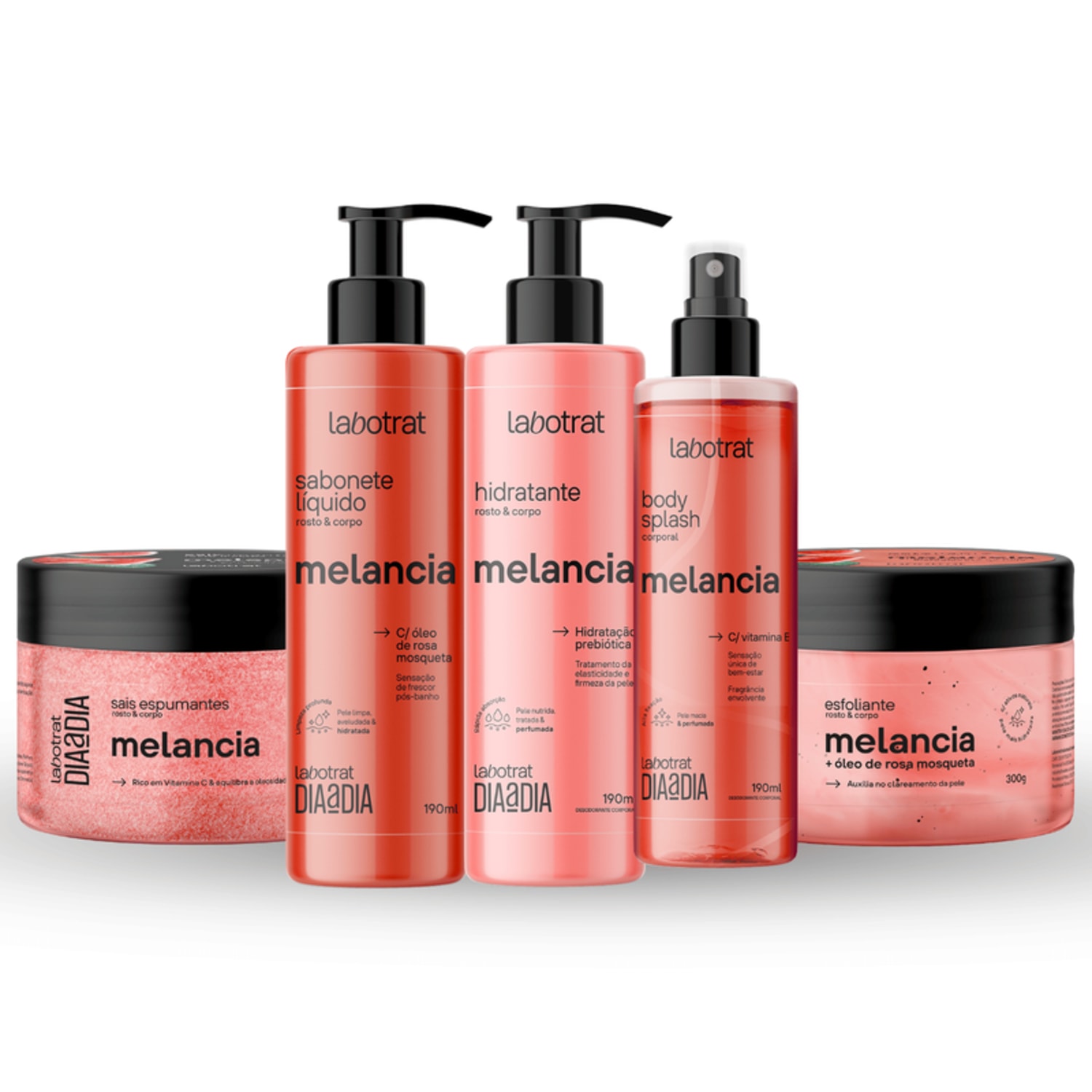 Kit Banho Premium Labotrat Melancia Completo 5 Produtos Corpo E Rosto Esfoliante Cheiro De Fruta