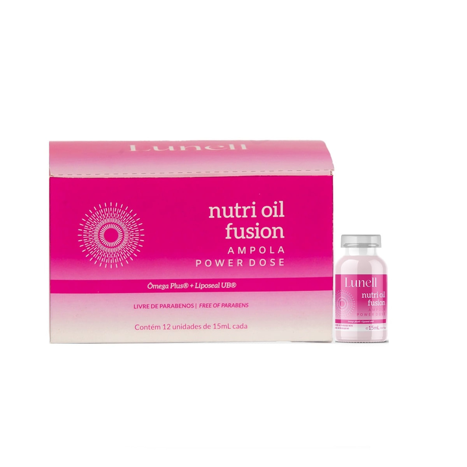 Ampola Power Dose Lunell Nutri Oil Fusion (12 unidades)