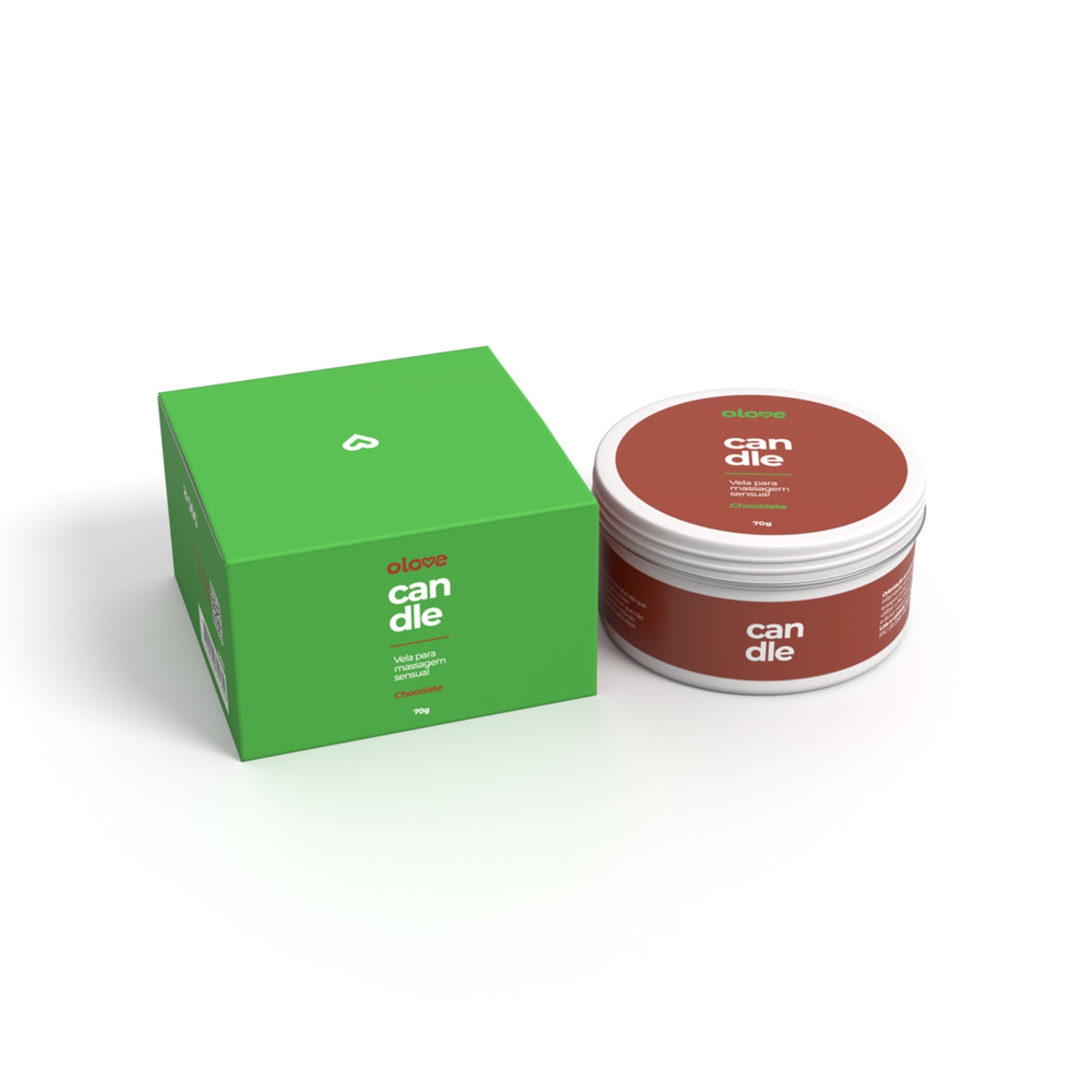 Vela Hidratante Beijável Olove Candle - Chocolate -70 g