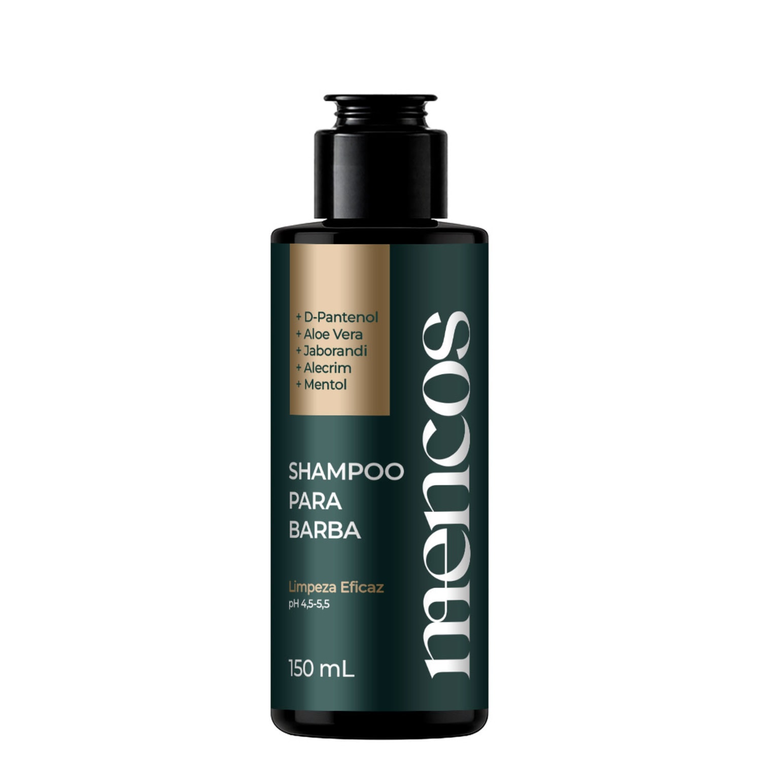 Shampoo Para Barba Mencos 150mL com D-Pantenol Aloe Vera e Mentol