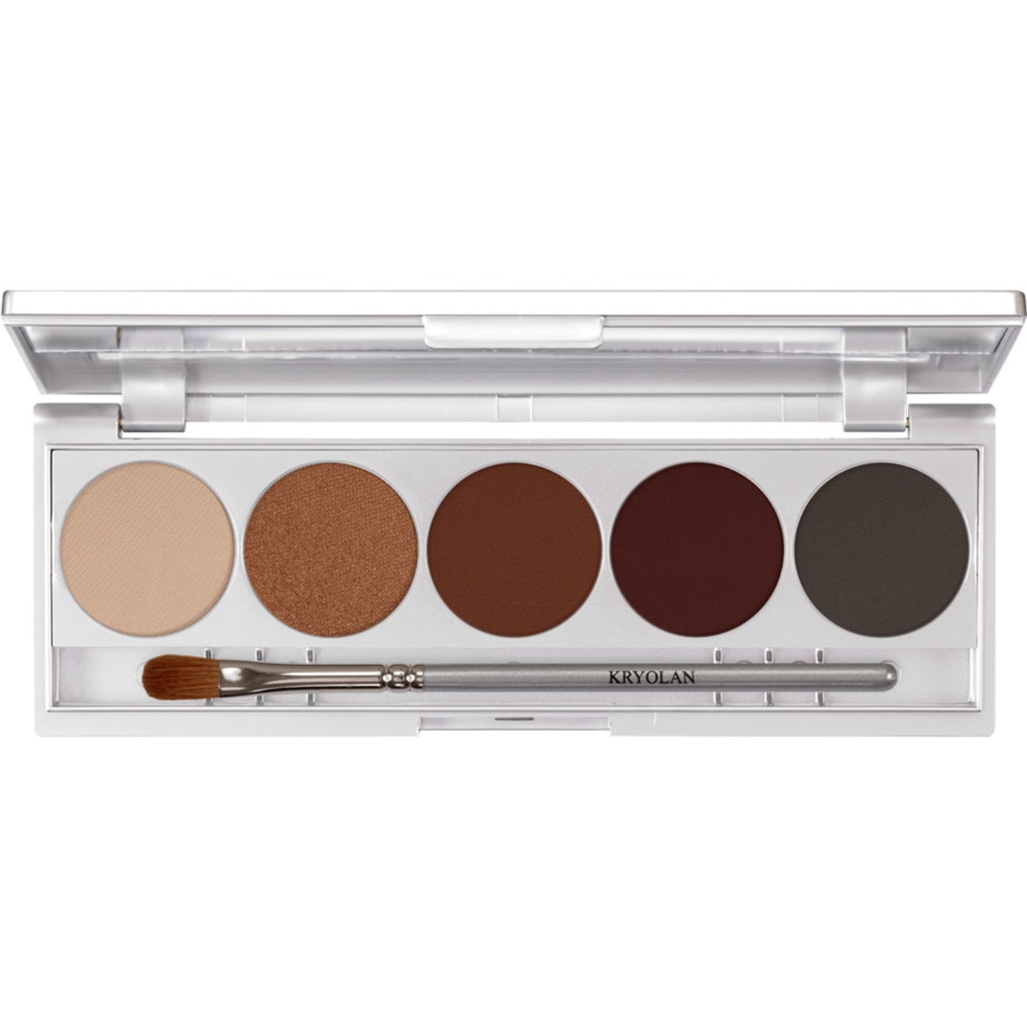 ELEGANTE PALETA DE SOMBRAS COM 5 CORES, ESPELHO E PINCEL TOM MELBOURNE - KRYOLAN