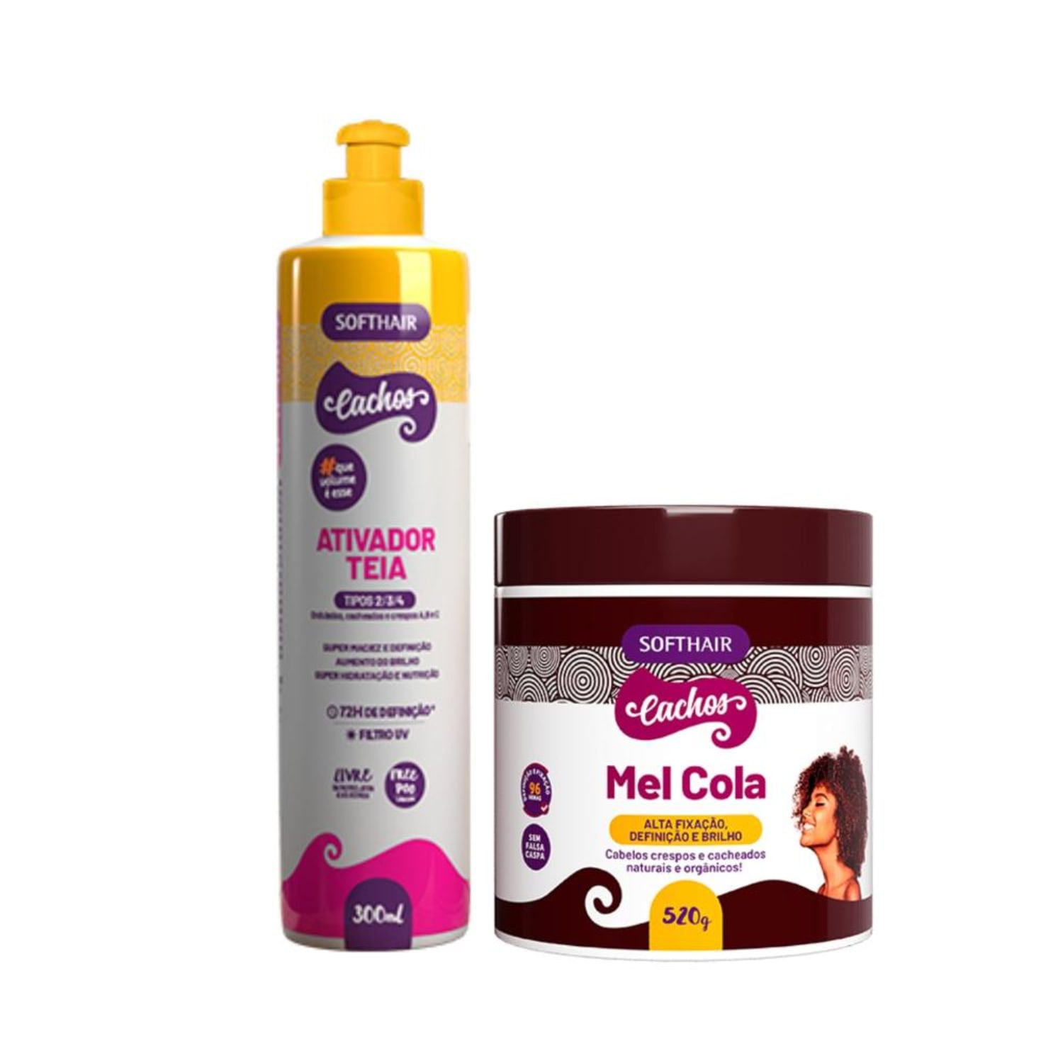 Definir Cachos Ativador Teia + Gelatina Mel Cola Soft Hair