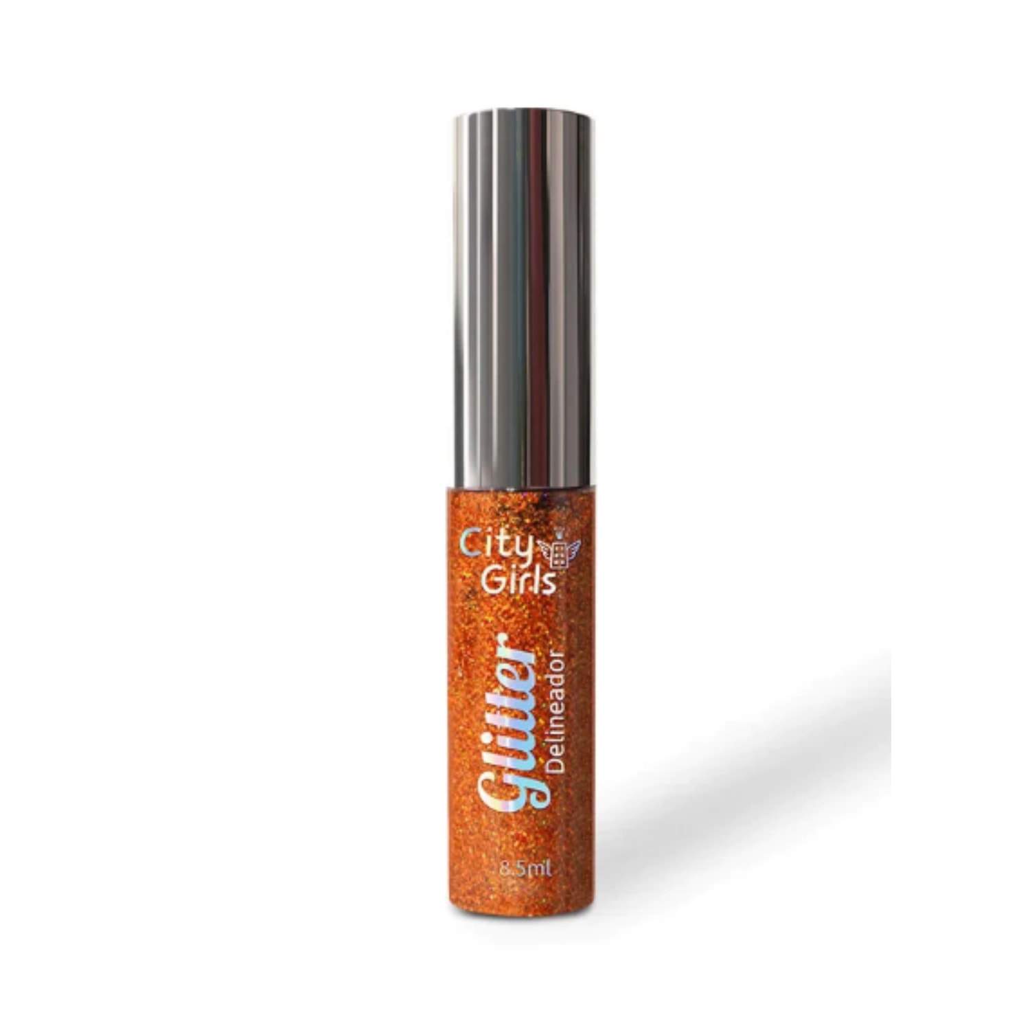 Delineador Líquido Glitter Colorido Laranja City Girls