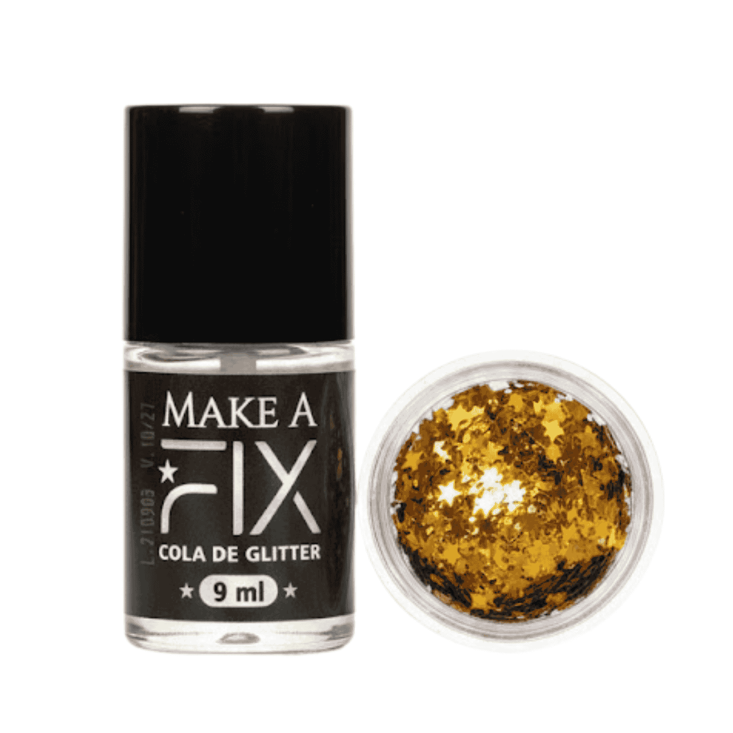 Glitter Estrelas Dourada + Cola Make A Fix