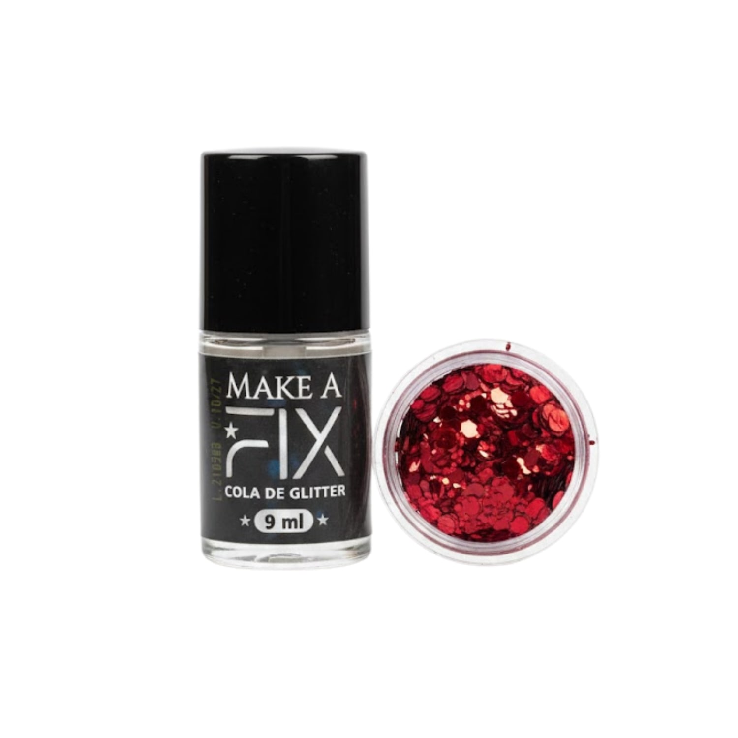 Glitter Vermelho Holo + Cola Make A Fix