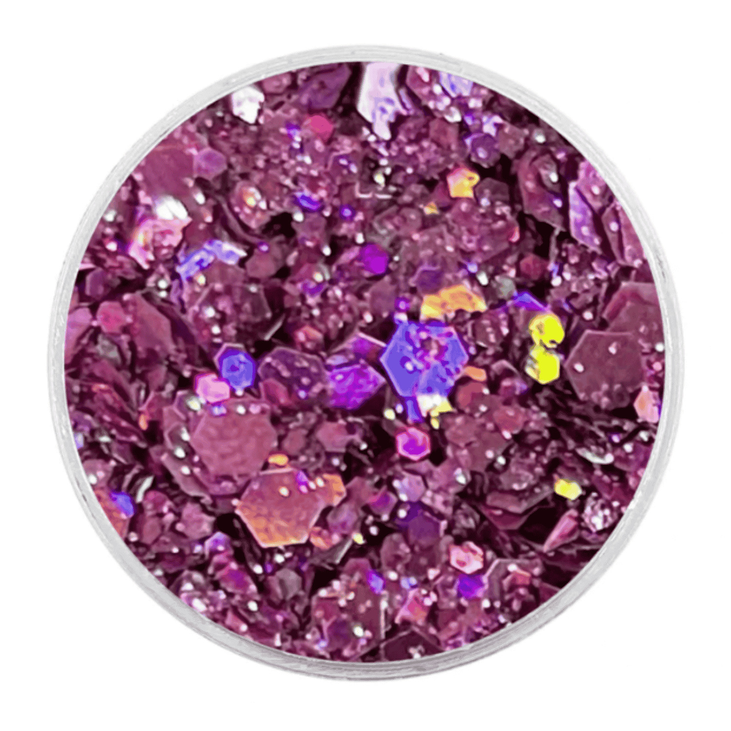 Glitter Biodegradável Flocado Rosa Holográfico Multifuncional Make A 3g