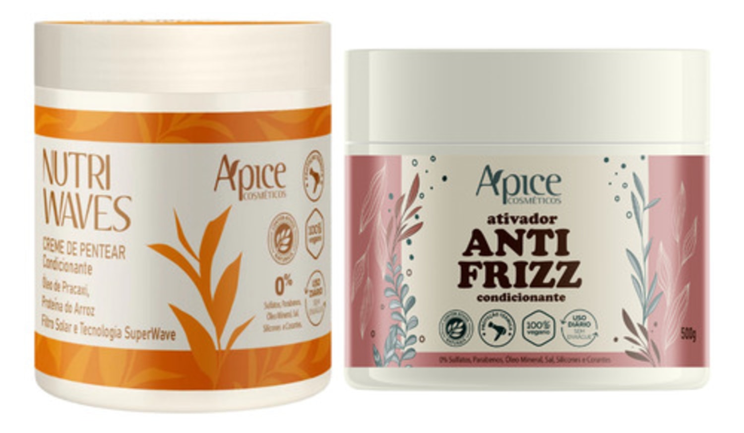 Kit Creme Nutri Waves E Ativador Anti Frizz Apse Apice