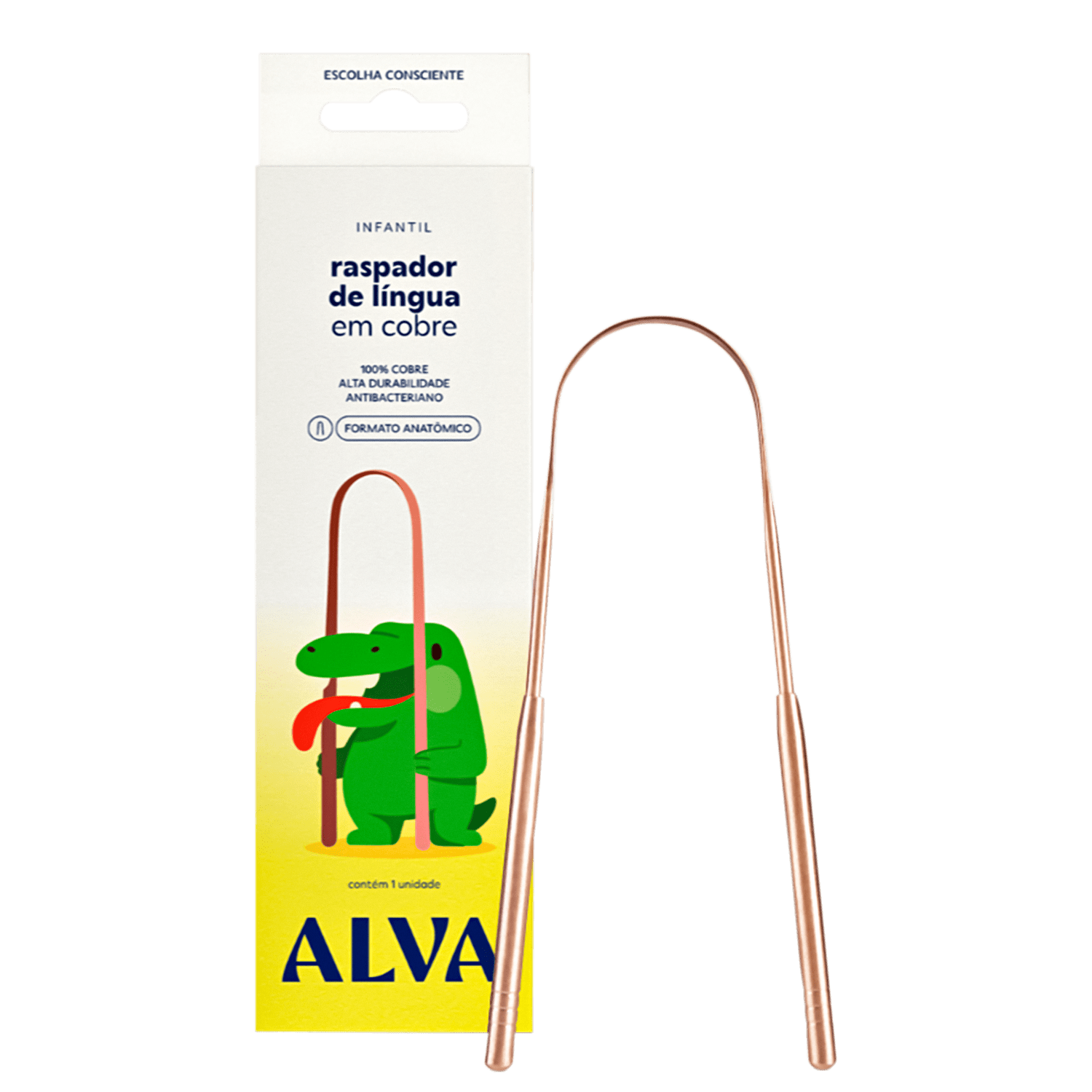 Alva Infantil Cobre - Raspador de Língua