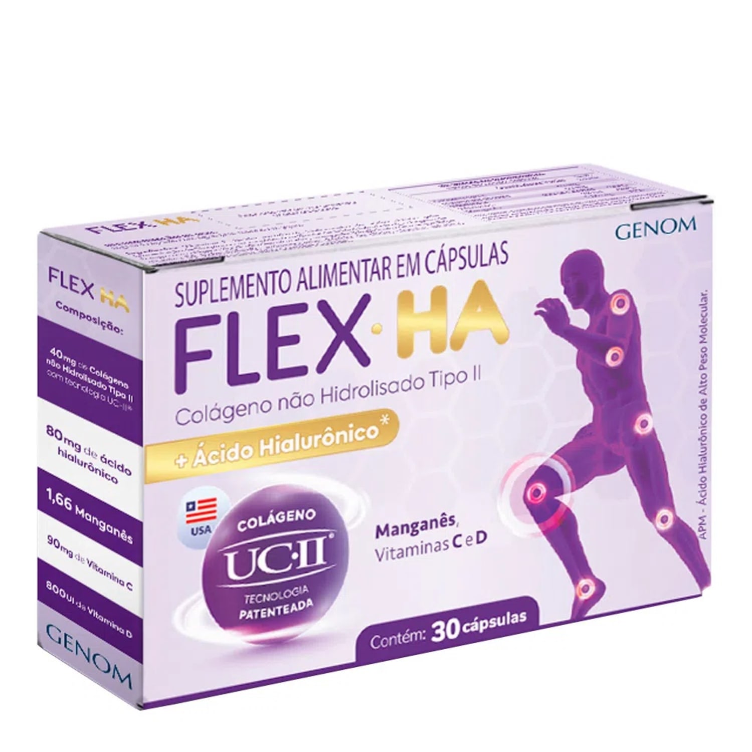 Genom Flex HA - Suplemento Alimentar (30 Cápsulas)