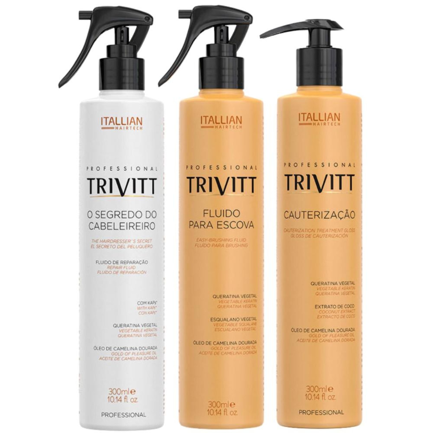 Kit Itallian Hairtech Professional Trivitt Tratamento Finalizador (3 Produtos)