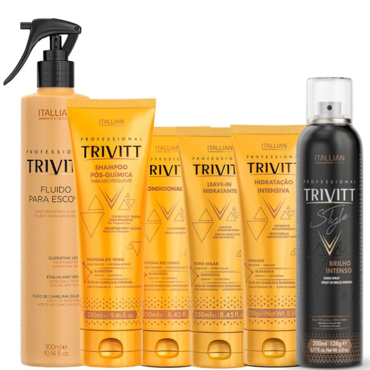 Kit Home Care trivitt Leave-in + Brilho + fluido + hidratação