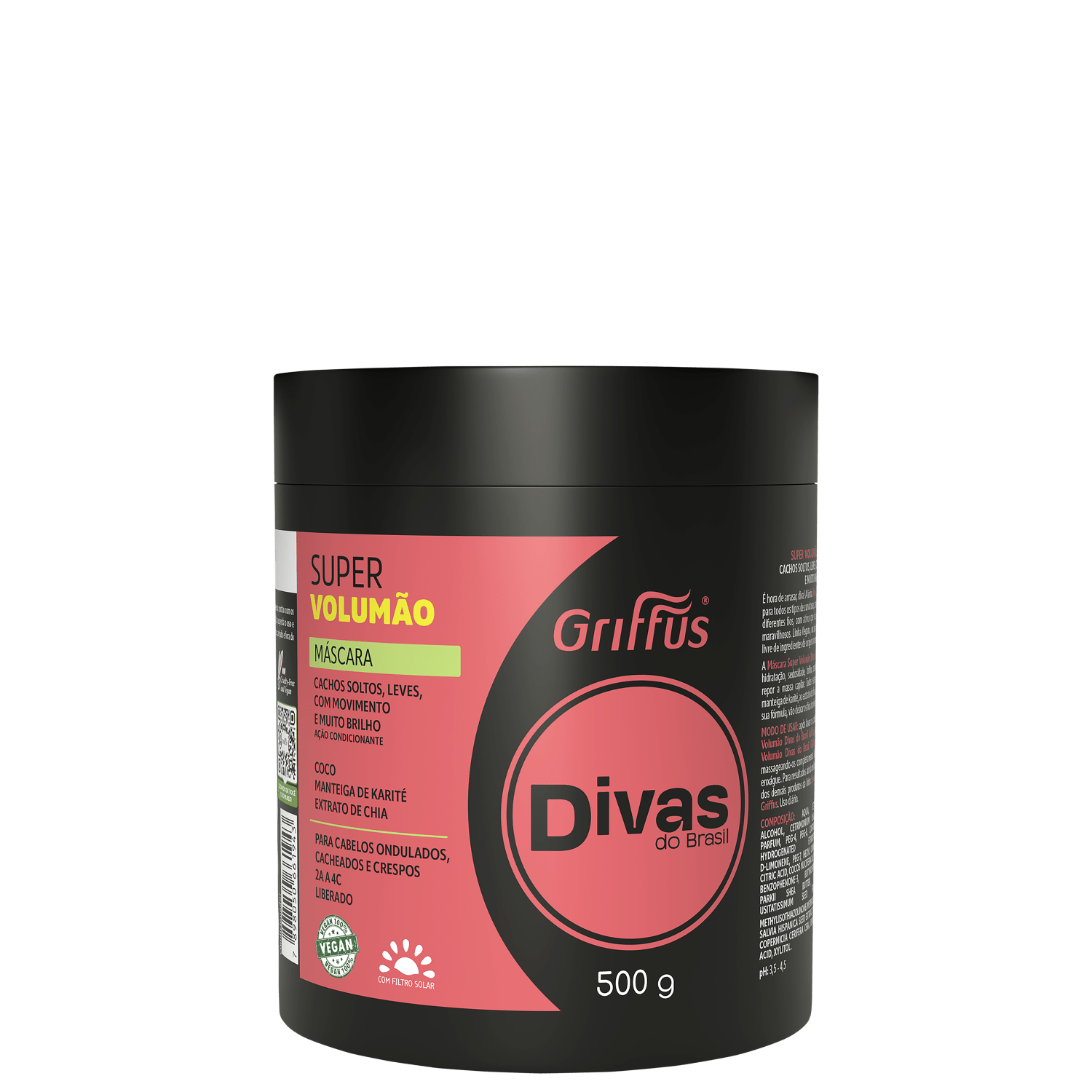 Griffus Divas do Brasil Super Volumão - Máscara Capilar 500g