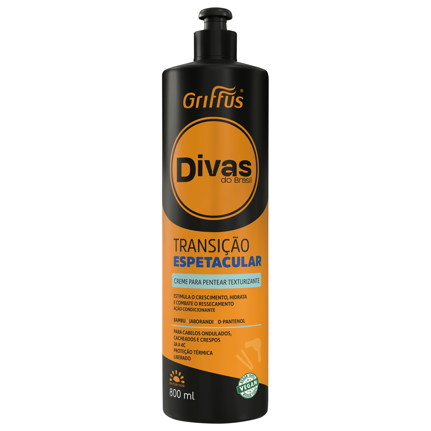 Griffus Divas do Brasil Transição Espetacular - Creme para Pentear Texturizante 800ml