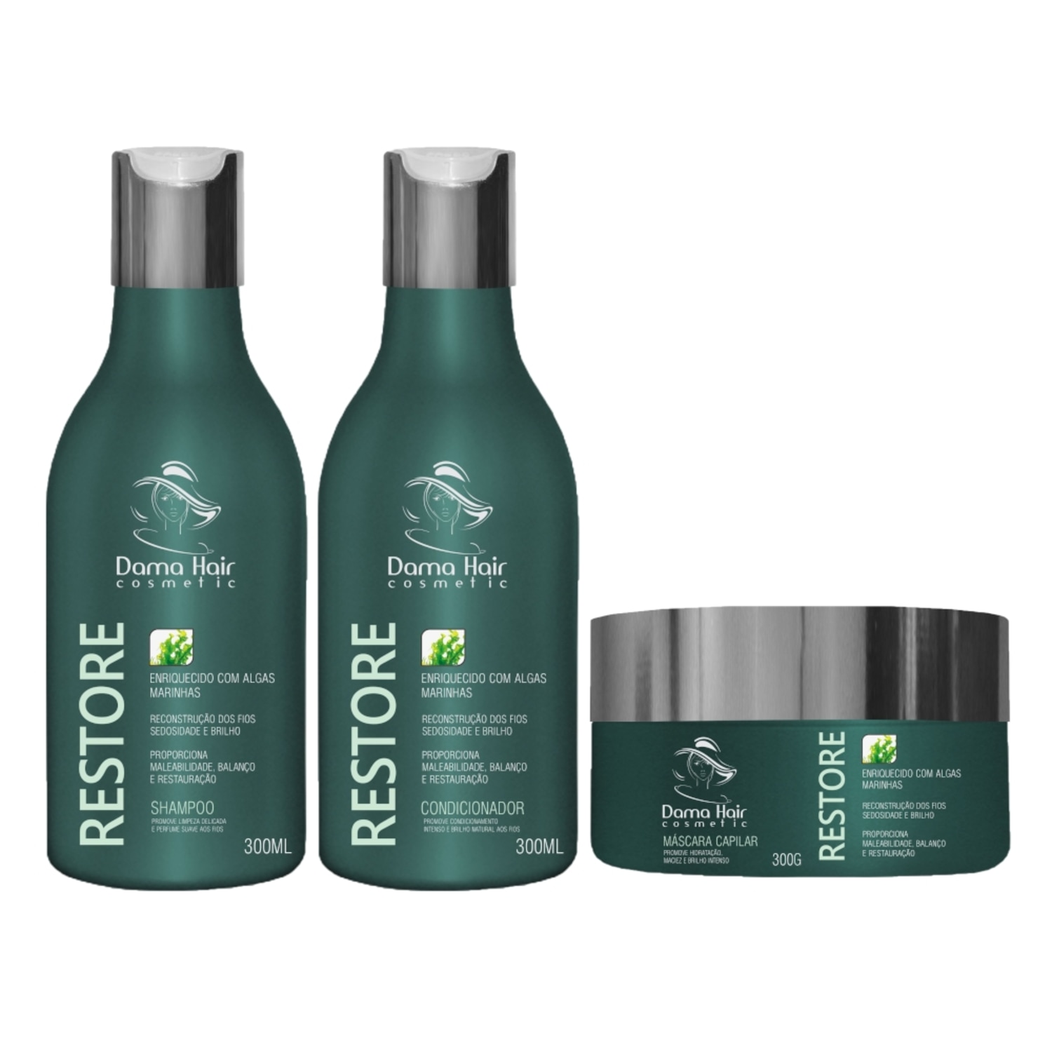 Kit Dama Hair Restore Algas Marinhas (3 Produtos)