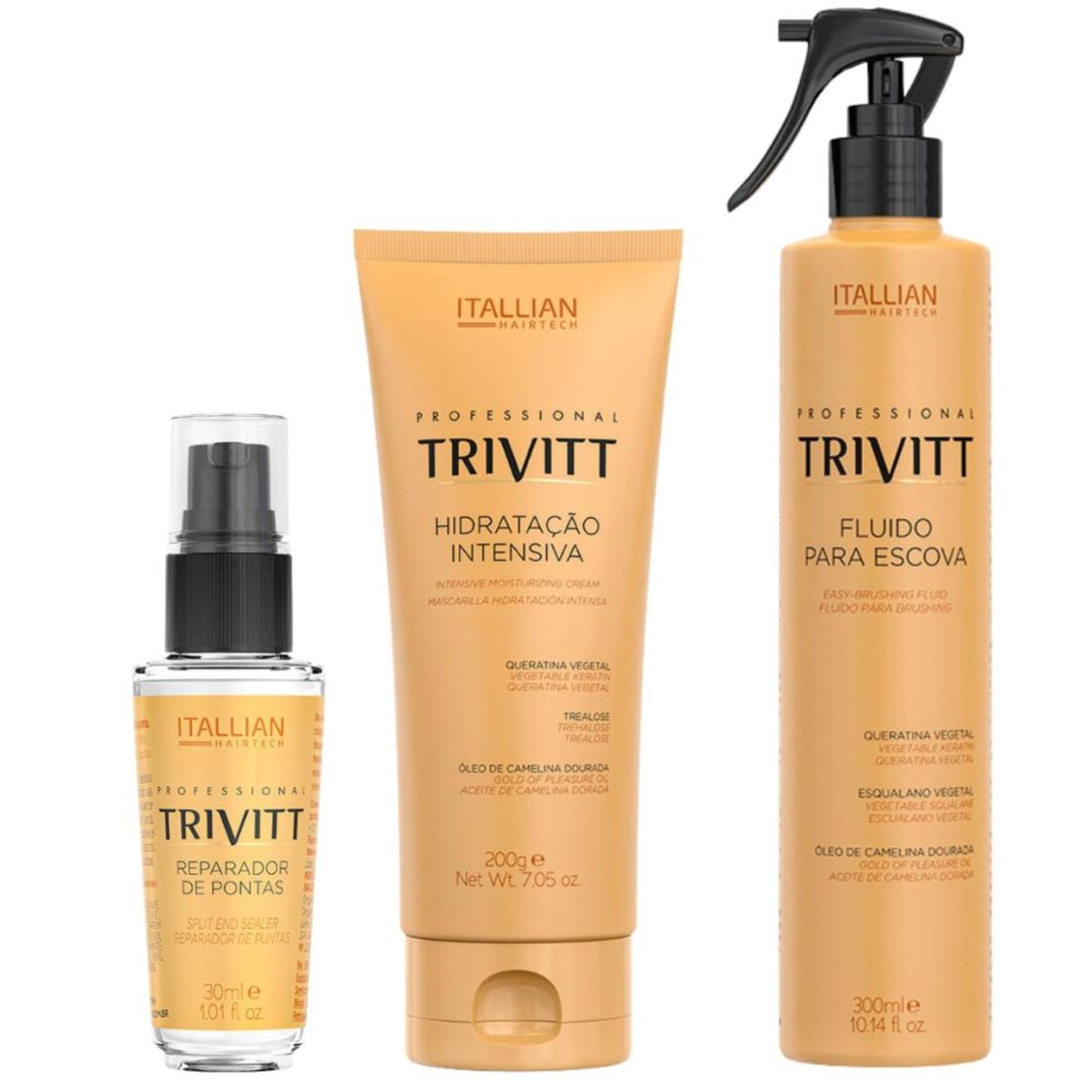 Kit Itallian Hairtech Professional Trivitt Protege e Repara (3 Produtos)