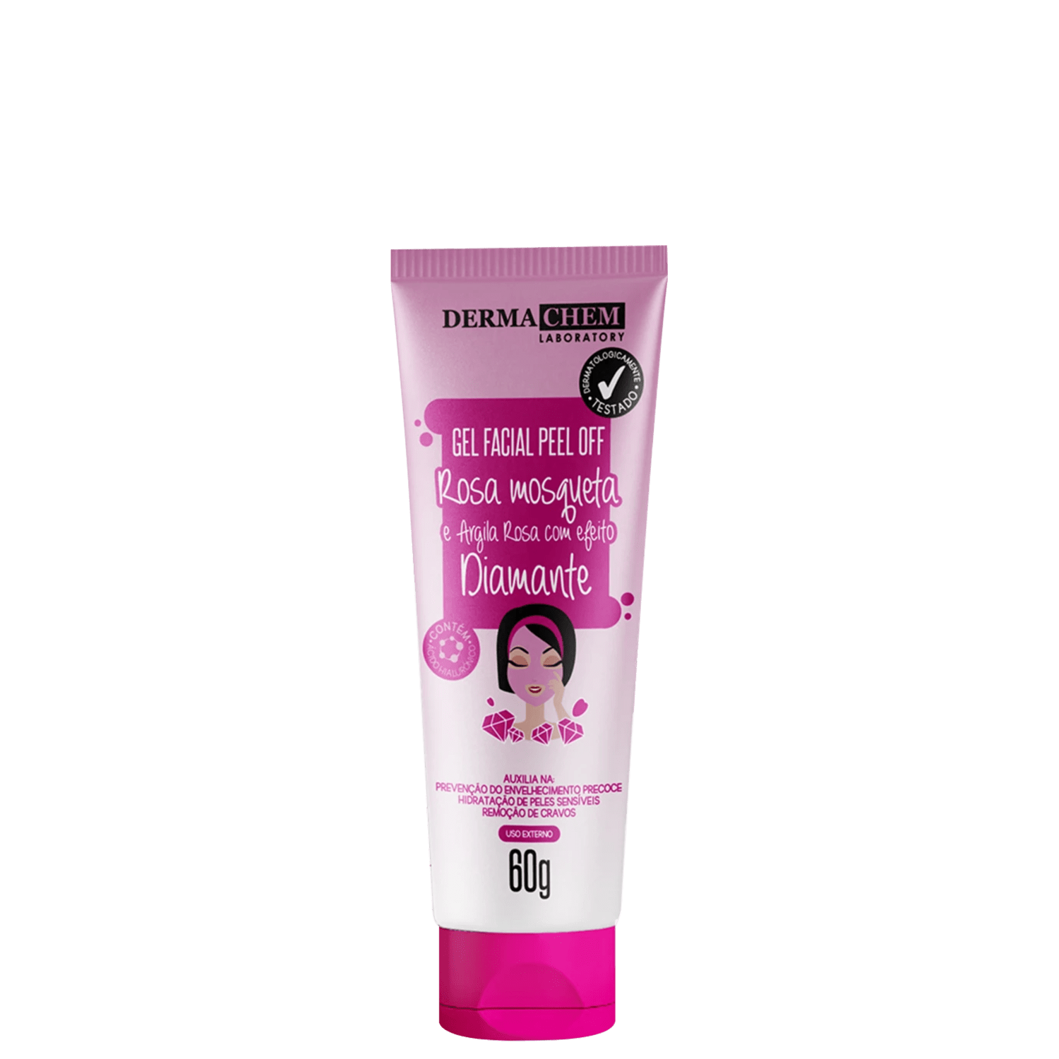Dermachem Gel Peel Off Rosa Mosqueta Argila Rosa 60g