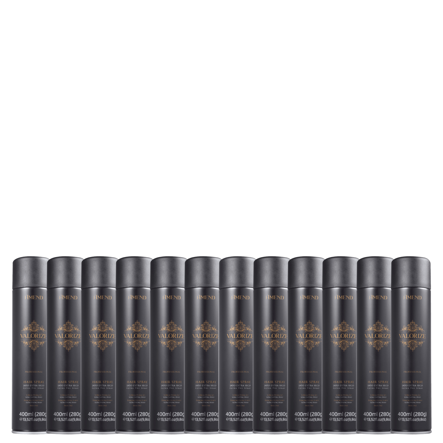 Kit Amend Valorize Hair Spray Profissional Ultra Forte - Spray Fixador (12 Unidades)