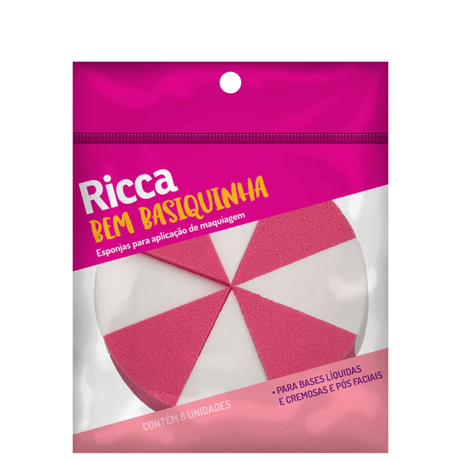Ricca Edge Fracionada 1839 - Esponja para Maquiagem (8 Unidades)