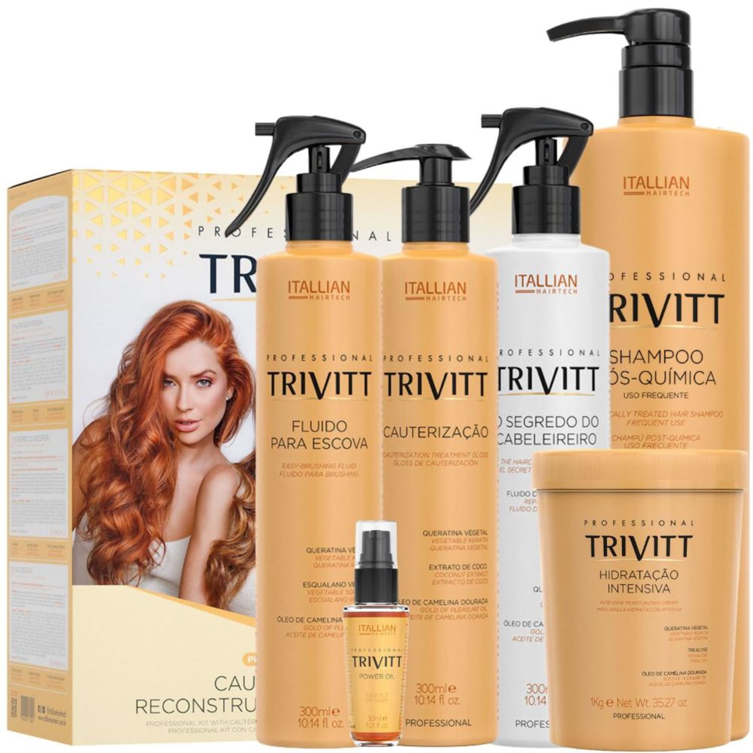 Kit Profissional Trivitt de 6 produtos para Reconstrução, Cauterização e Hidratação
