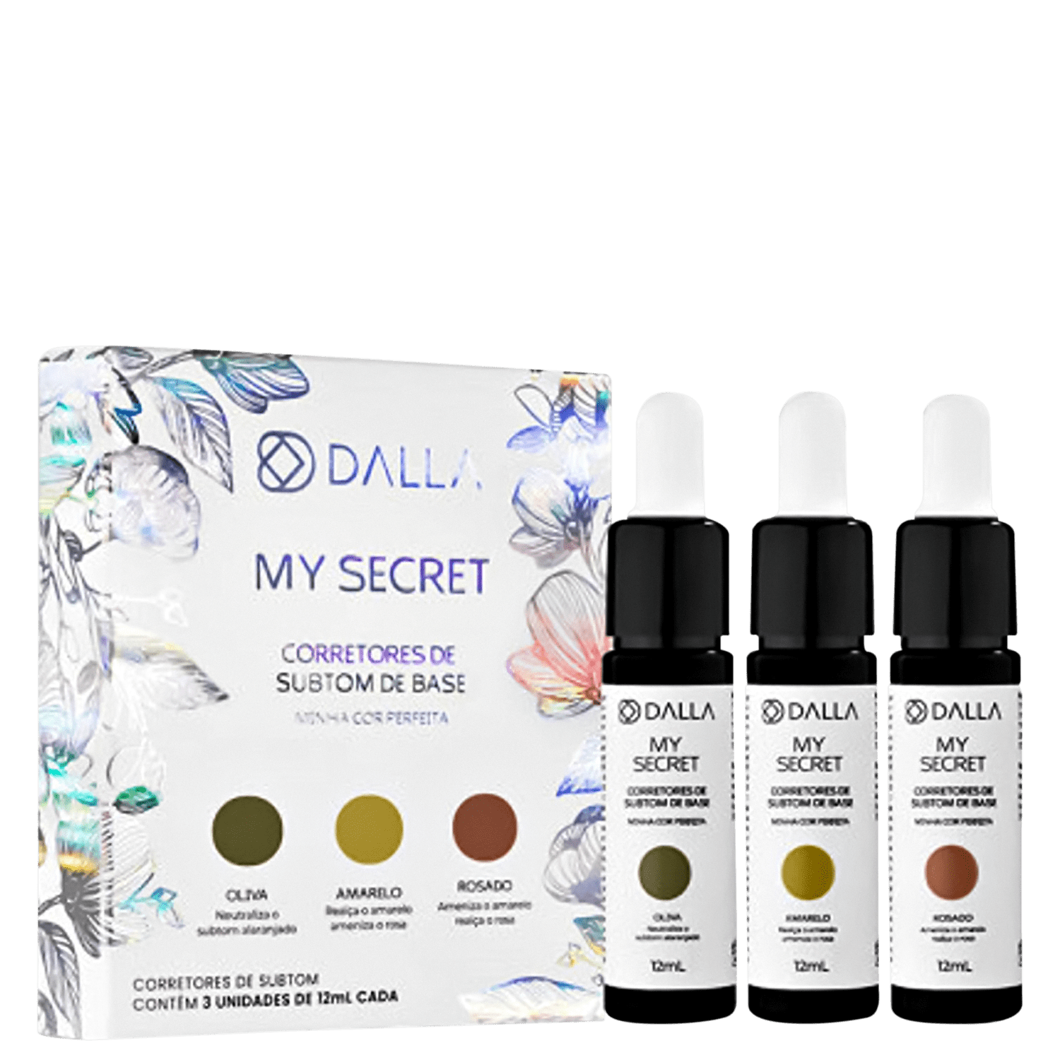 Kit Dalla Makeup Minha Cor Perfeita Trio Corretores De Subtom (3 Produtos)