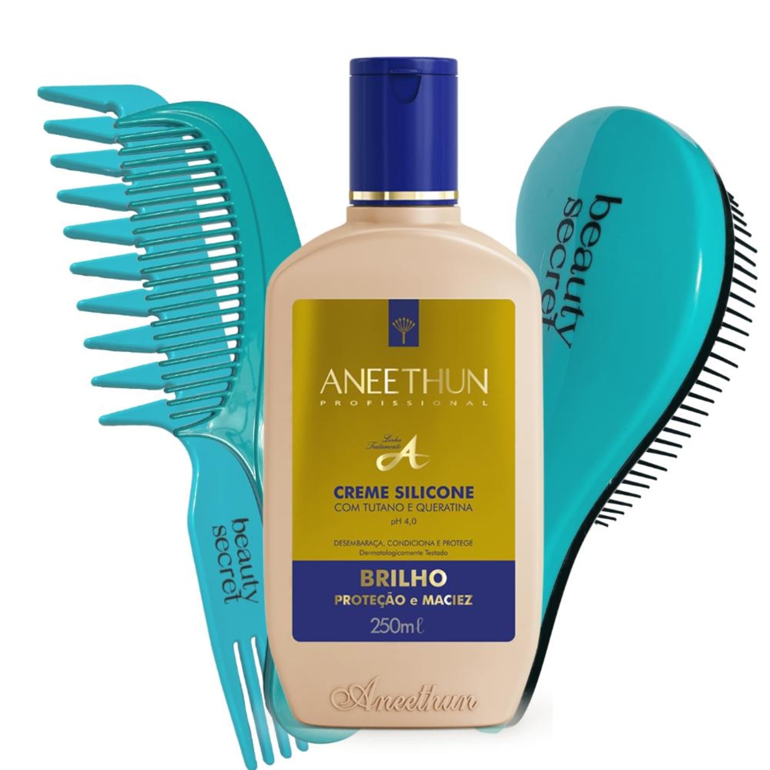 Kit Aneethun Linha A Creme de Silicone + Pentes (4 Produtos)