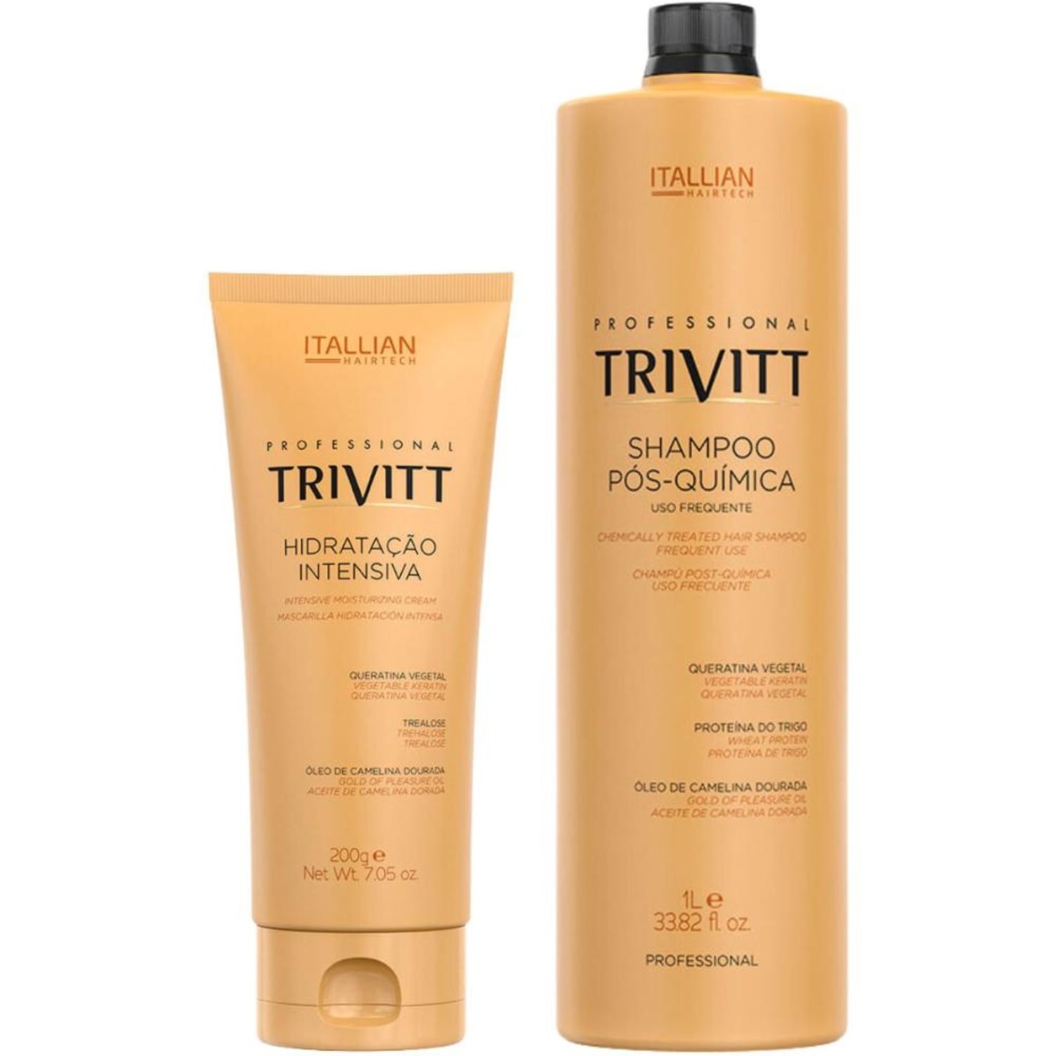Kit Trivitt Hidratação Intensiva 200g e Shampoo Pós-quimica 1L