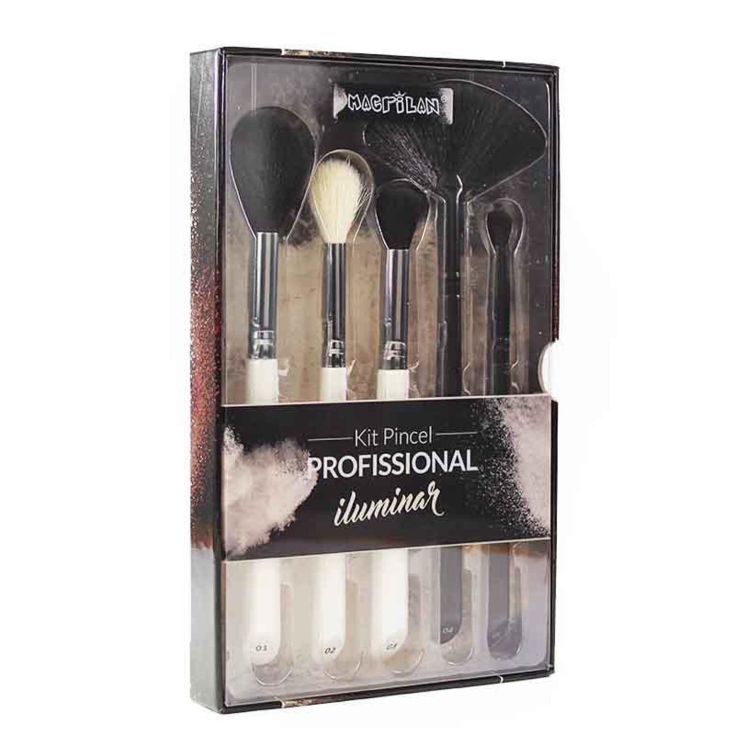 Kit Macrilan de Pincéis Profissionais para Iluminar WB900 (5 Produtos)