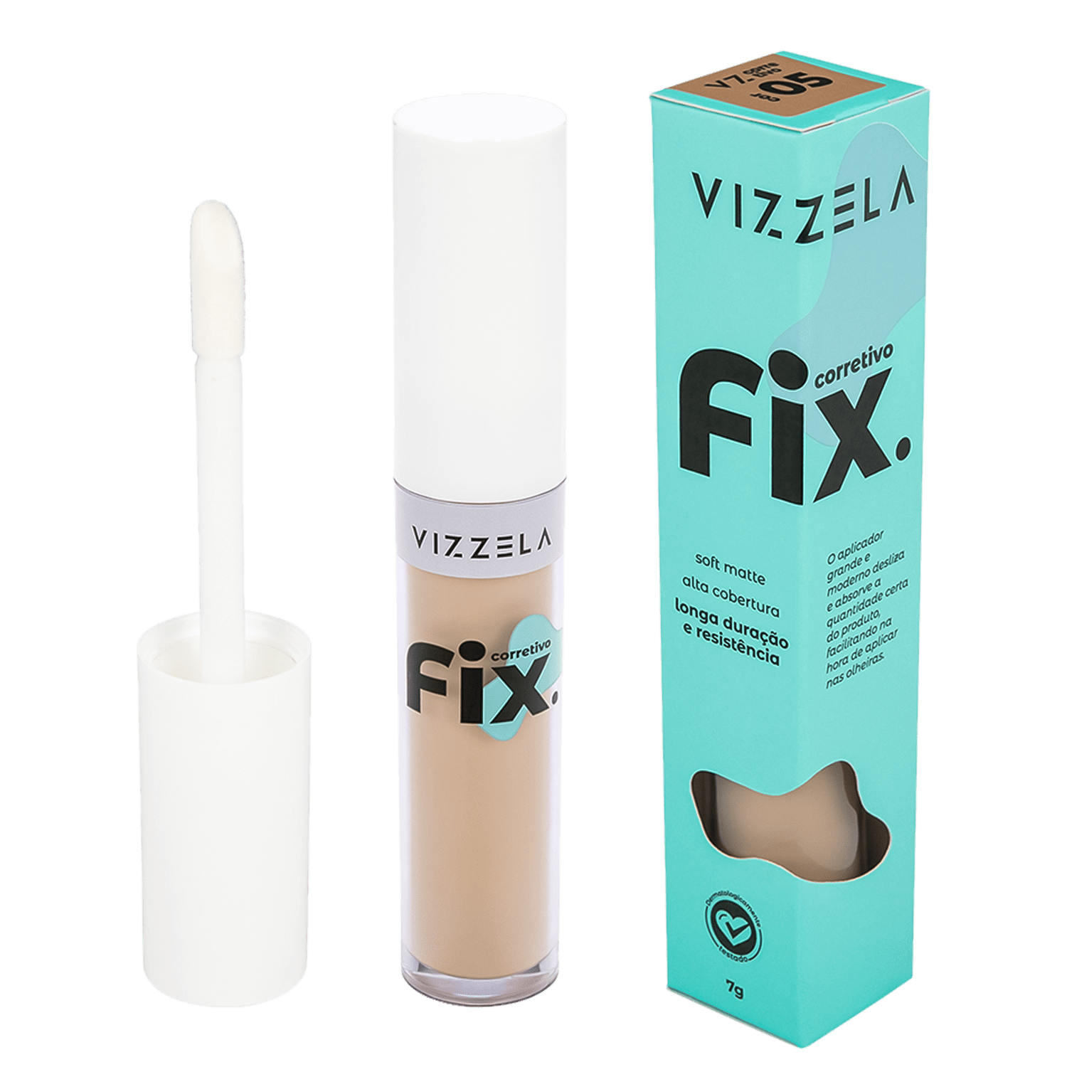 Vizzela Cosméticos Fix Cor 5 - Corretivo Líquido 7g