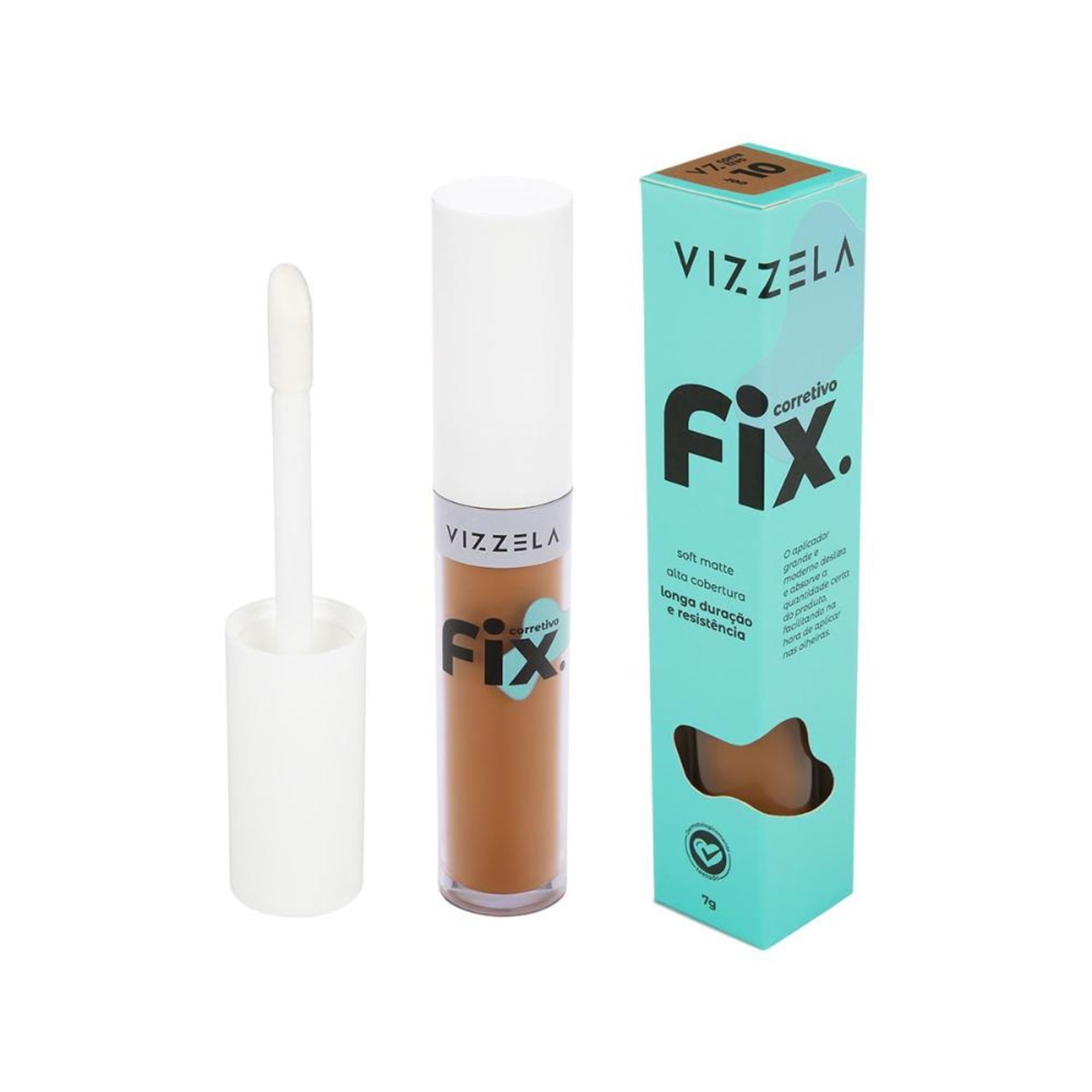 Vizzela Cosméticos Fix Cor 10 - Corretivo Líquido 7g