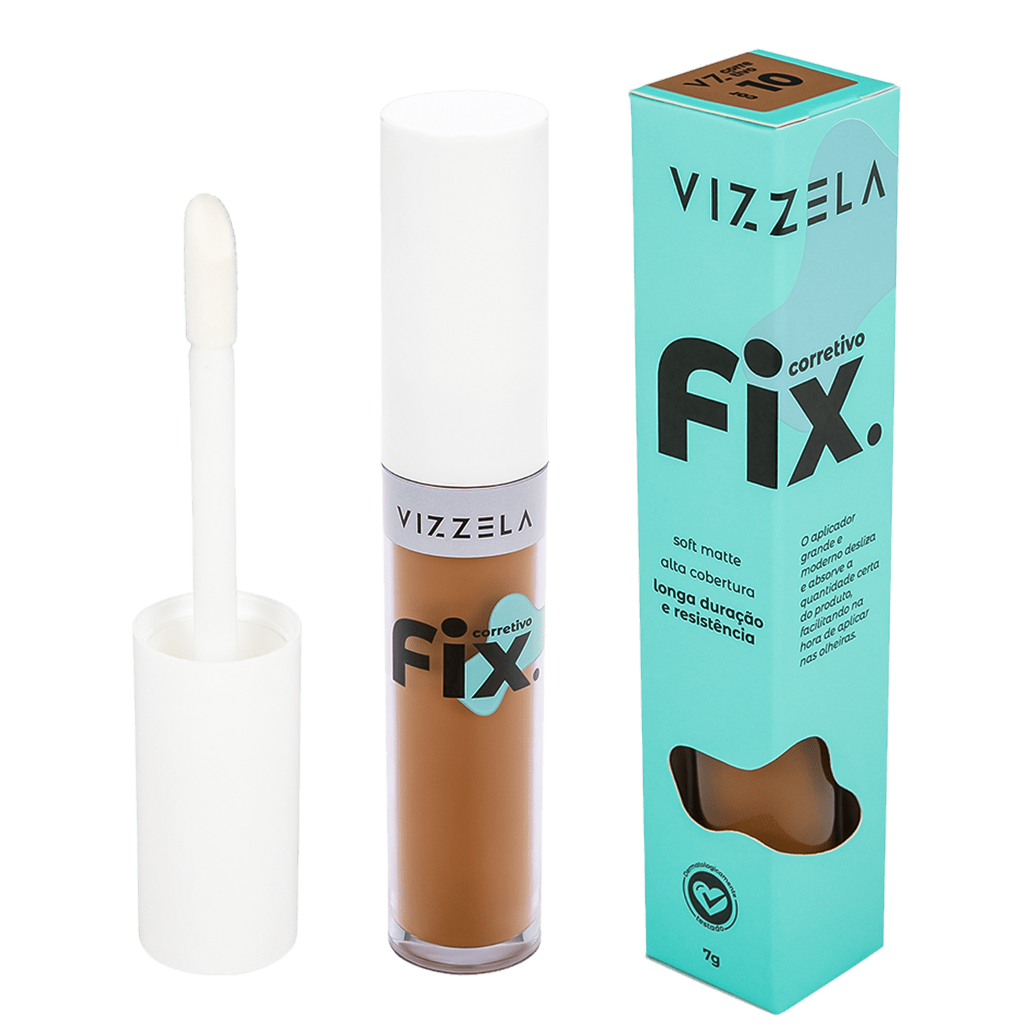Vizzela Cosméticos Fix Cor 10 - Corretivo Líquido 7g