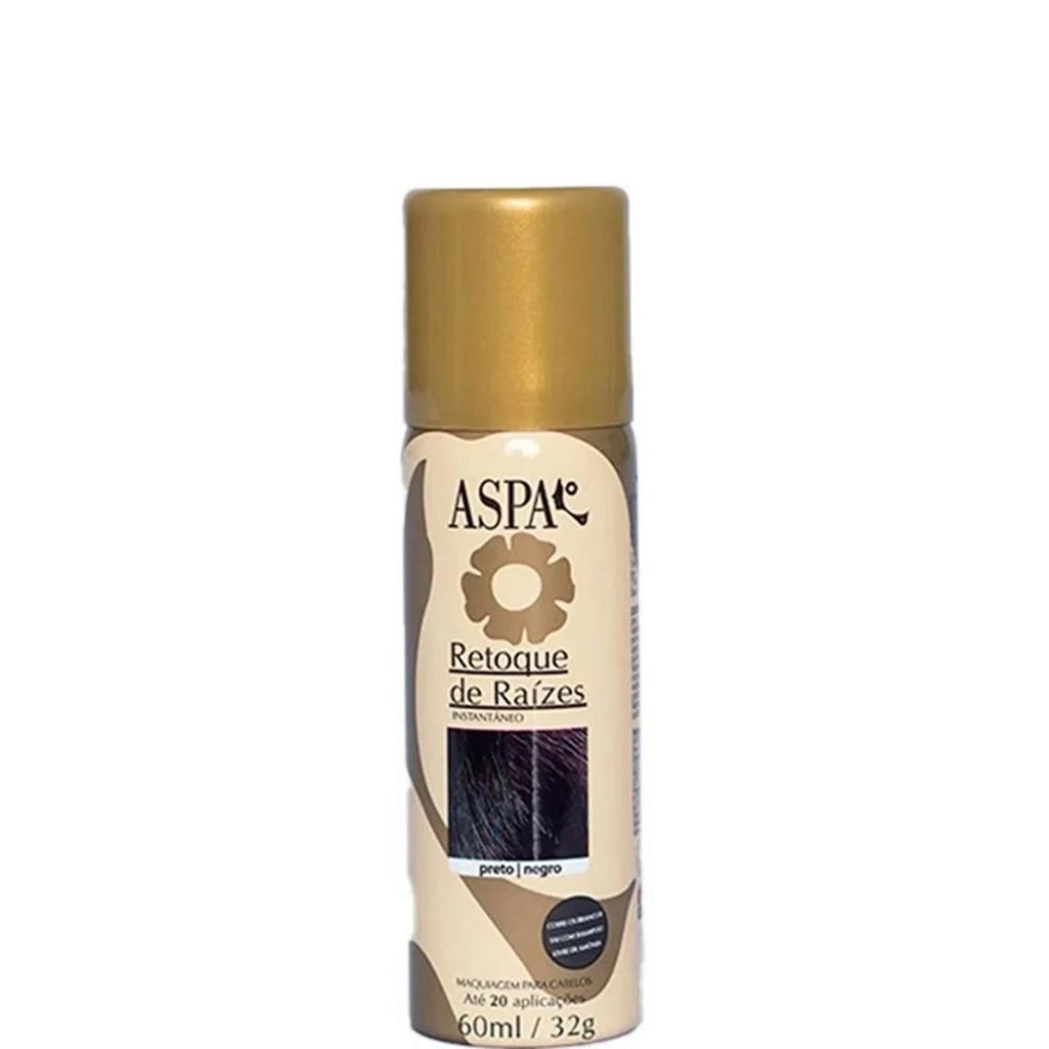 Aspa Spray Retoque de Raiz Instantâneo Preto 60ml