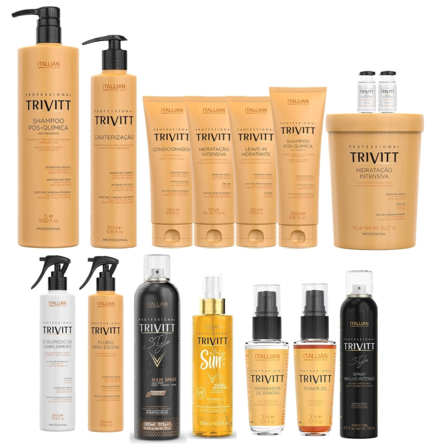 Trivitt Profissional Tratamento Capilar Intensivo - Linha Completa (16 Itens)