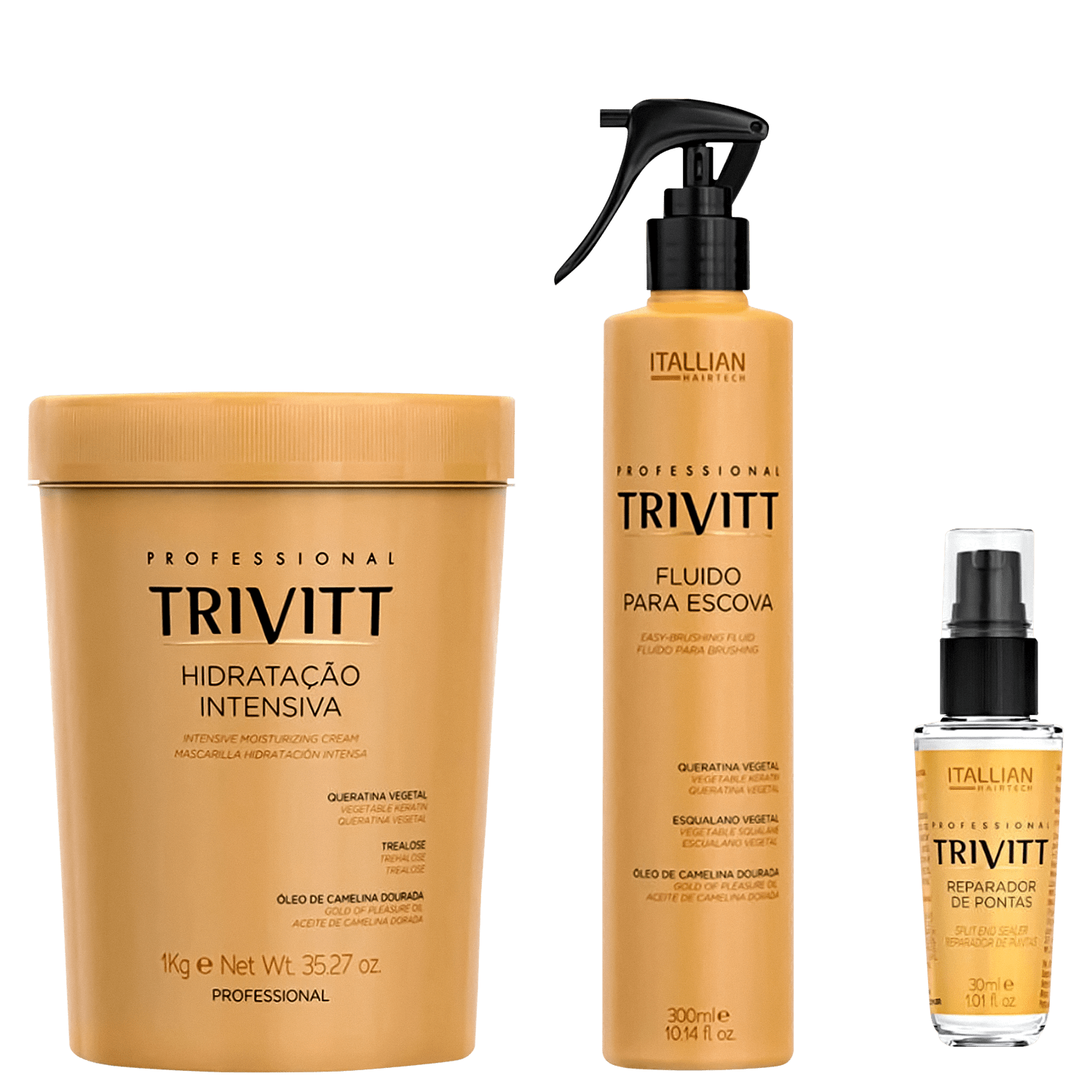 Kit Itallian Hairtech Professional Trivitt Hidrata e Repara (3 Produtos)